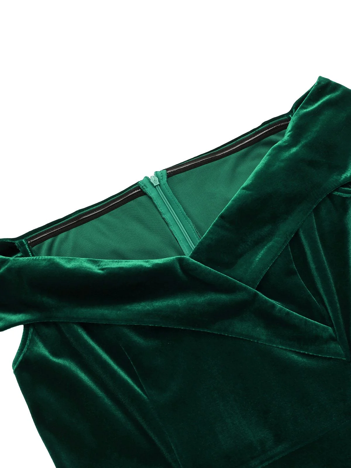 1960s Off Shoulder Velvet Bodycon Dress - Image 6