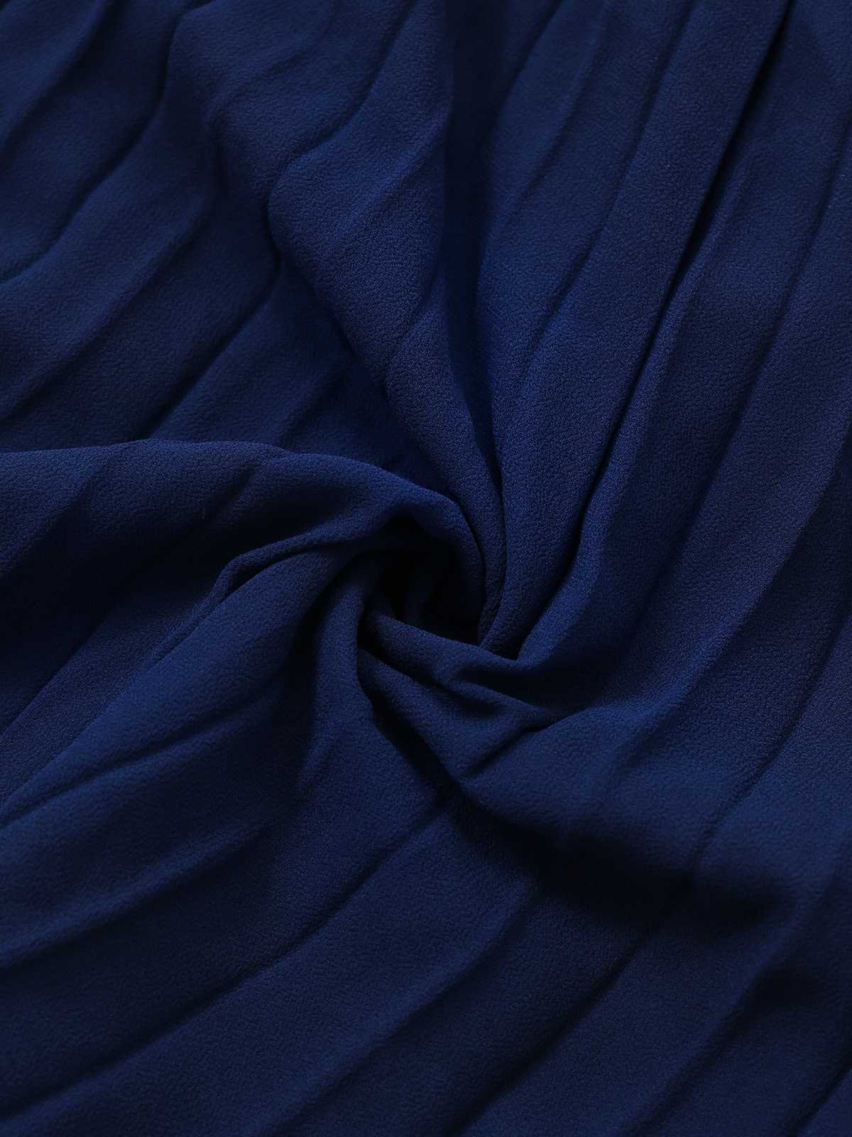 1960s Pearl Button Belted Sleeveless Pleated Dress - Image 6