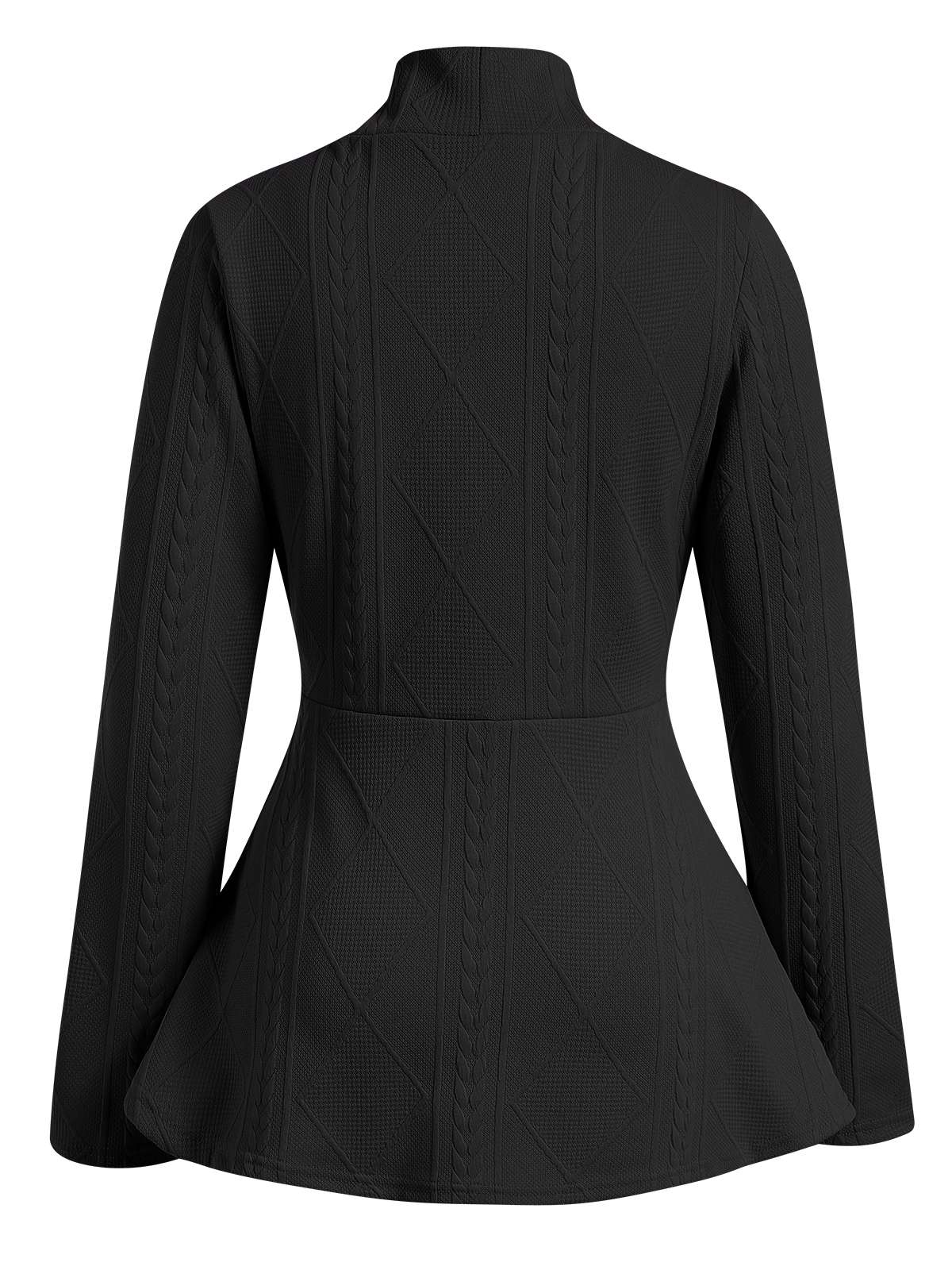 1960s Pearl Buttoned Waisted Flare Long Sleeve Coat - Image 2