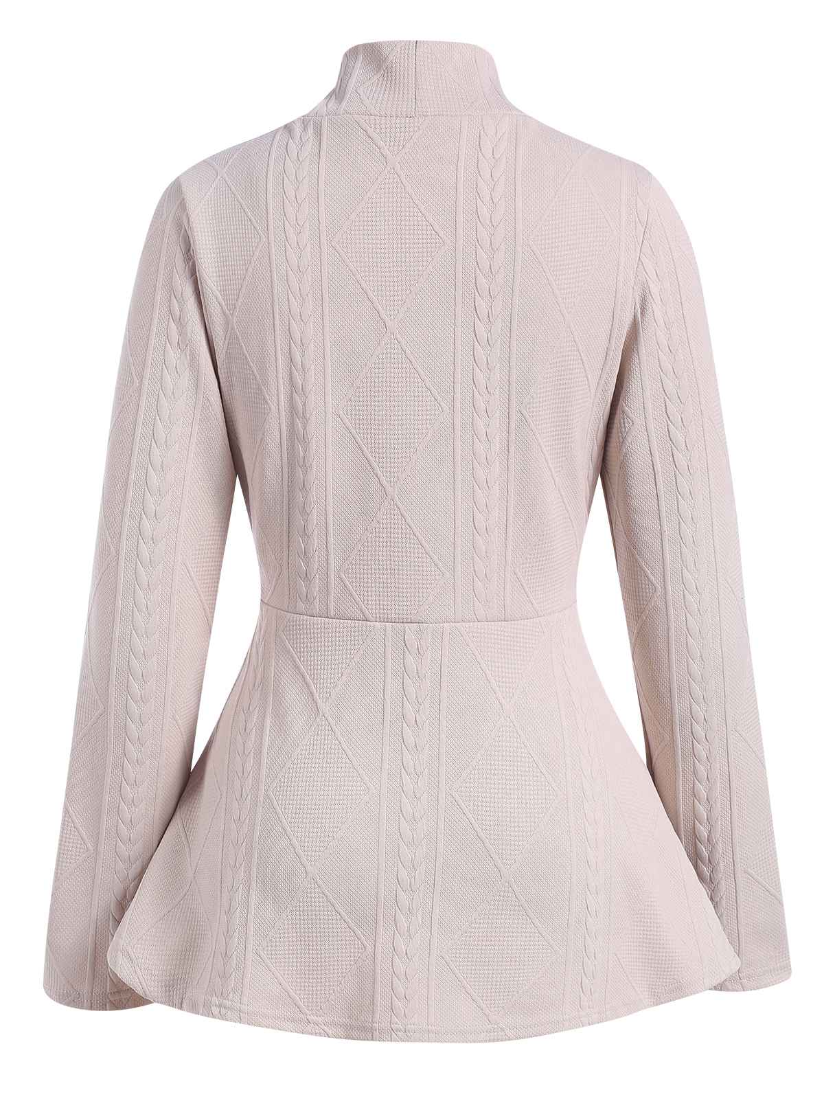 1960s Pearl Buttoned Waisted Flare Long Sleeve Coat - Image 6