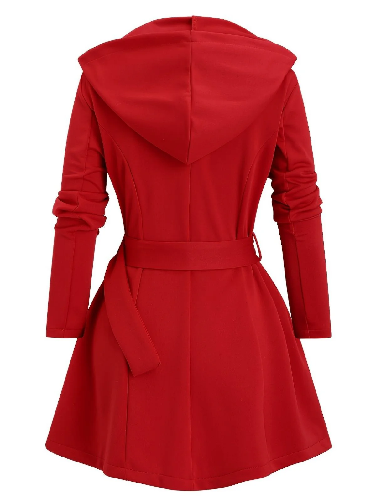 1960s Punk Hooded Zipper Belted Midi Jacket - Image 3