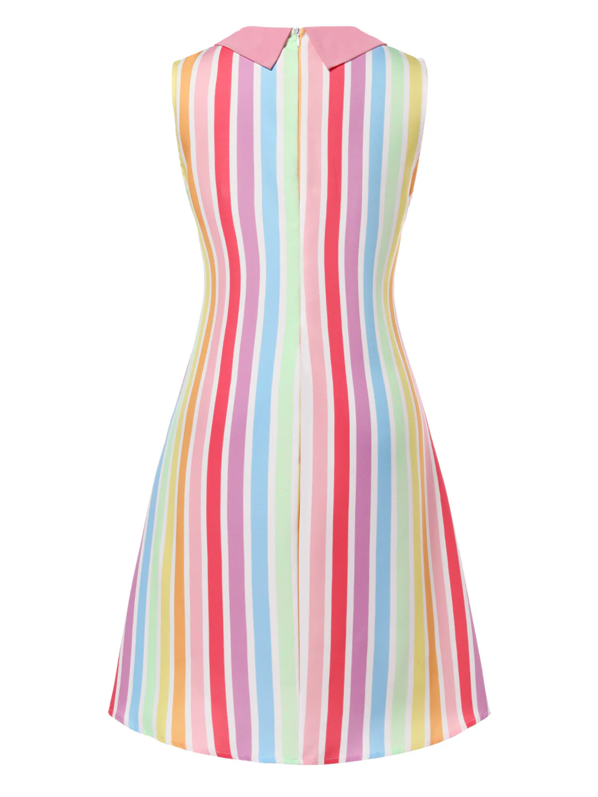1960s Rainbow Stripe Heart Pocket Dress - Image 4