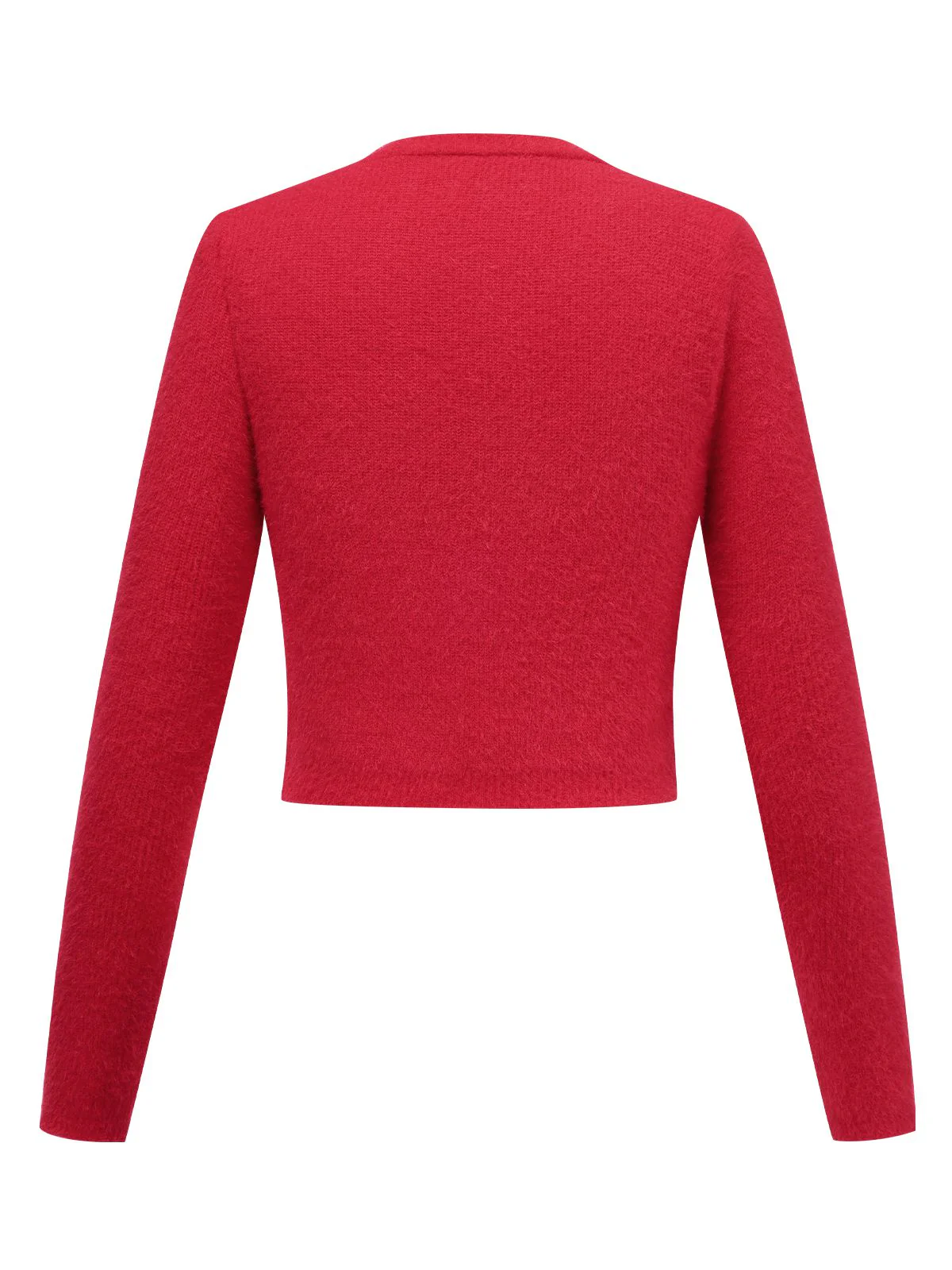 1960s Rhinestones Heart Cutout Knitted Solid Sweater - Image 3