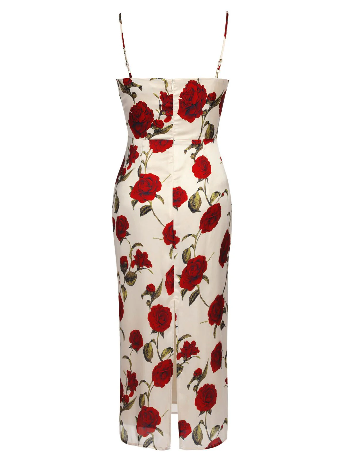 1960s Rose Suspender Pencil Dress - Image 3