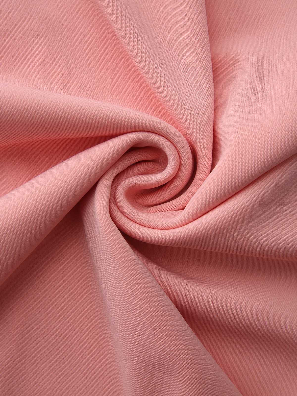 1960s Round Neck Colorblock Bow Bodycon Dress - Image 10