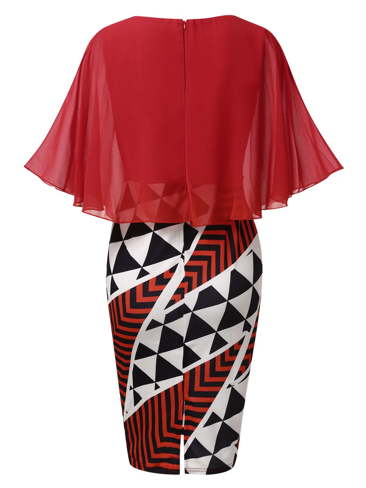 1960s Round Neck Mesh Cape Dress - Image 3