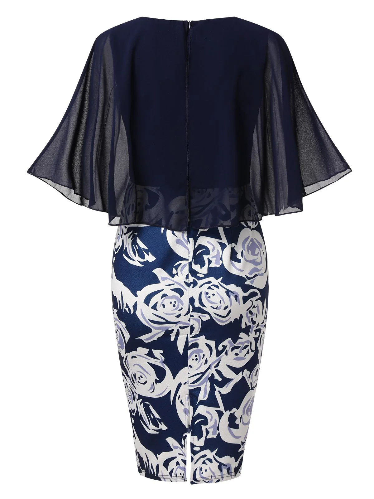 1960s Round Neck Mesh Cape Dress - Image 6
