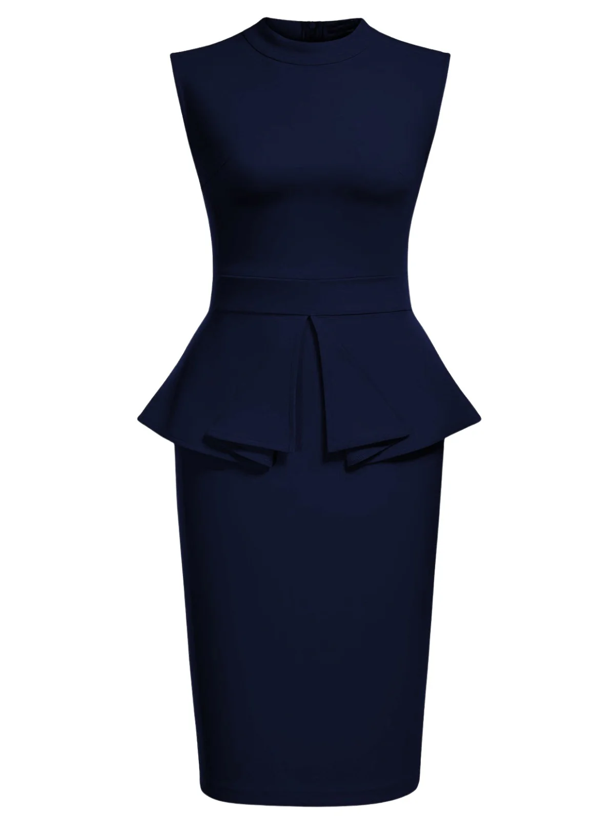 1960s Round Neck Patchwork Wrap Sleeveless Dress - Image 3