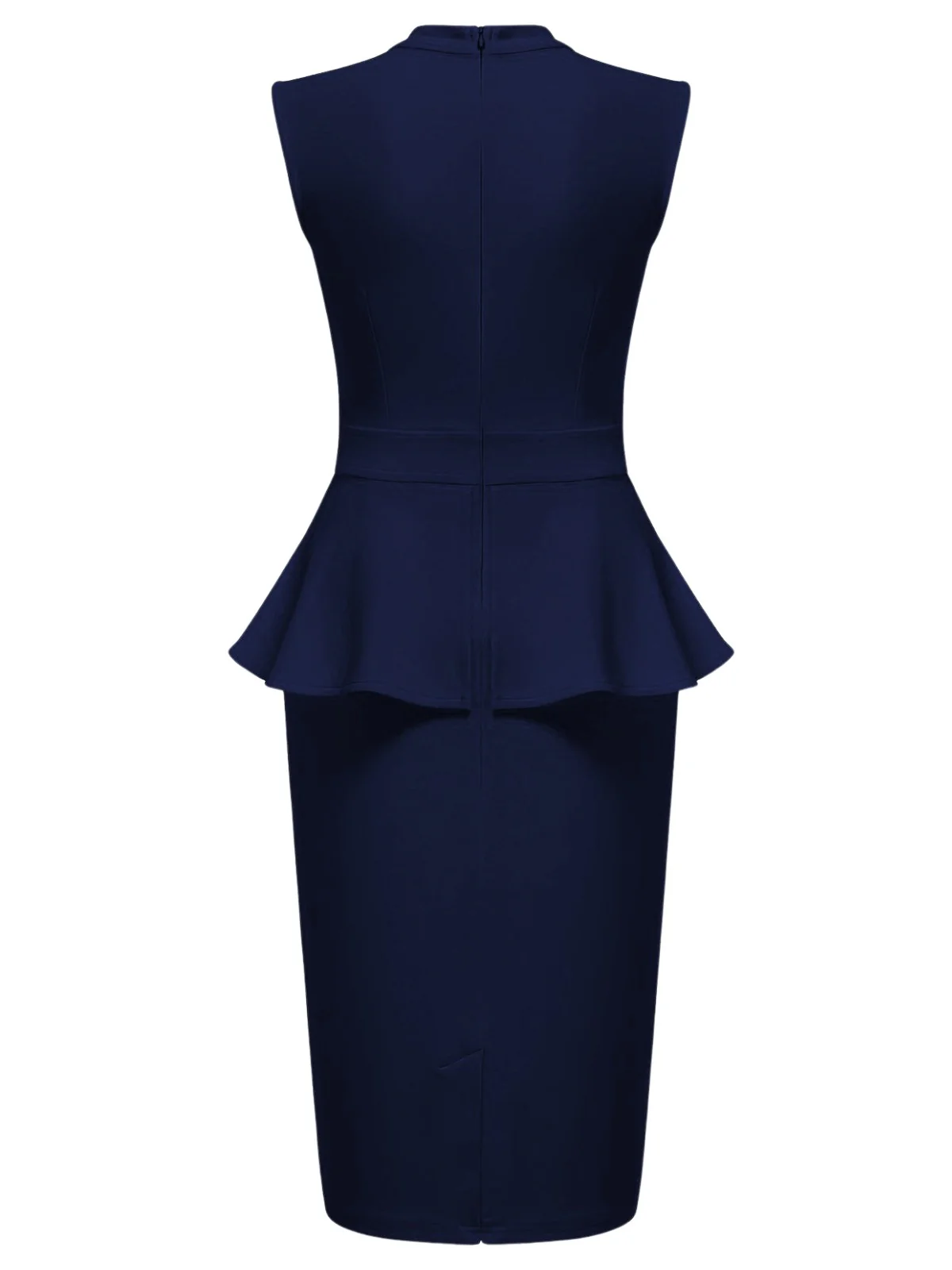 1960s Round Neck Patchwork Wrap Sleeveless Dress - Image 4