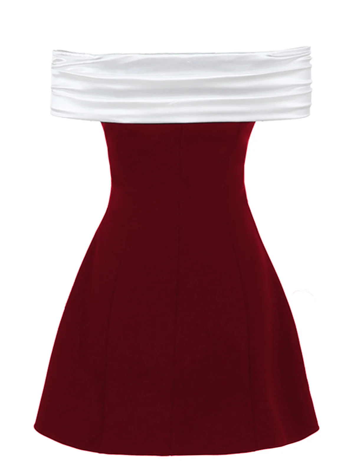 1960s Satin Patchwork Off-shoulder Babydoll Dress - Image 2