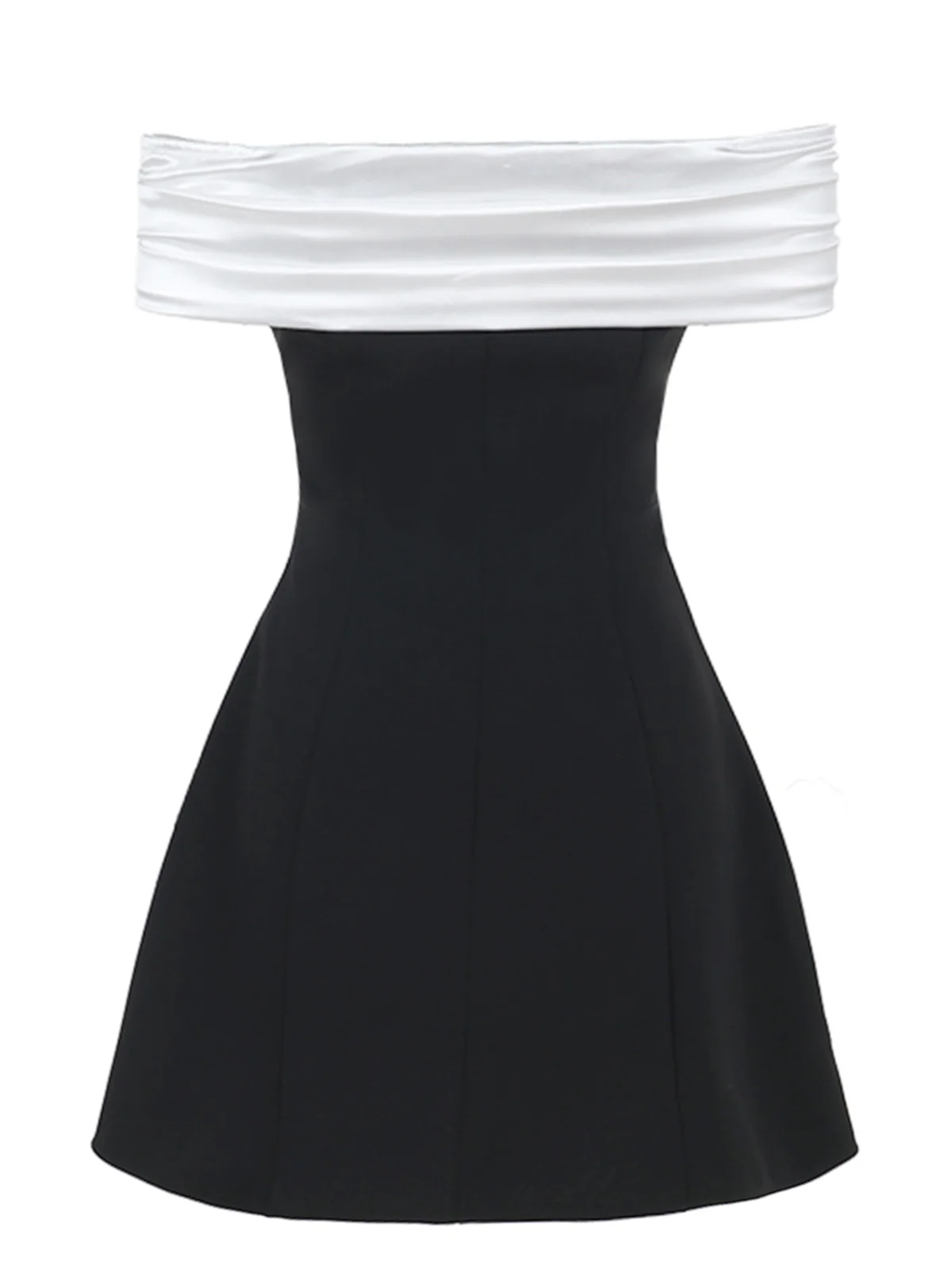 1960s Satin Patchwork Off-shoulder Babydoll Dress - Image 5