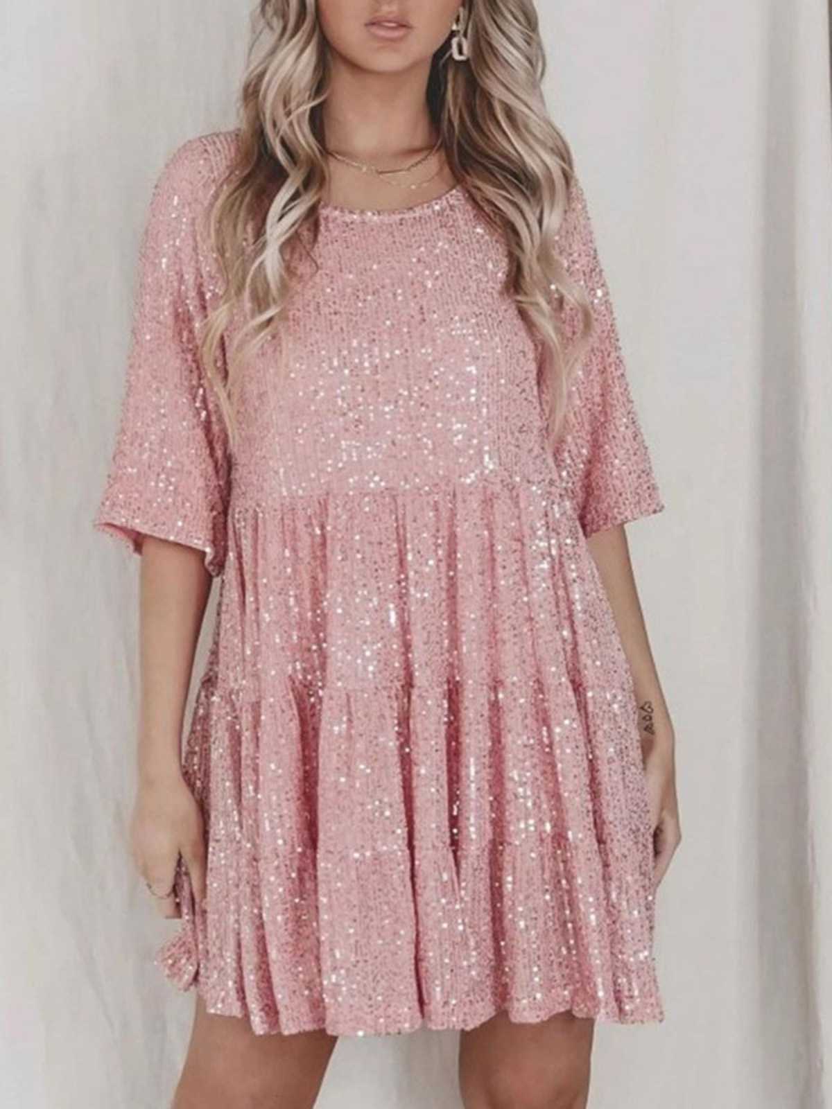 1960s Sequin Tiered Babydoll Dress - Image 12