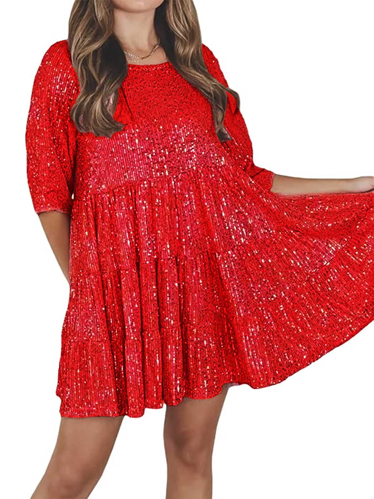 1960s Sequin Tiered Babydoll Dress - Image 14