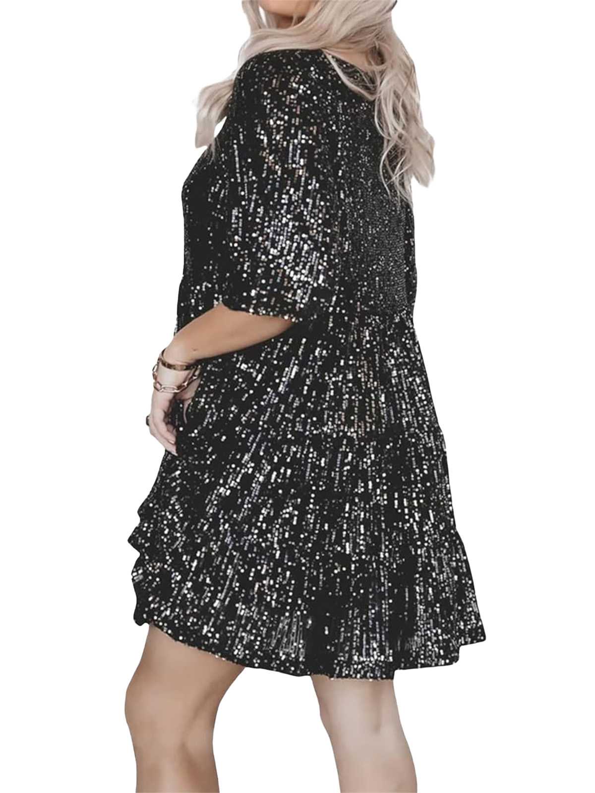 1960s Sequin Tiered Babydoll Dress - Image 5