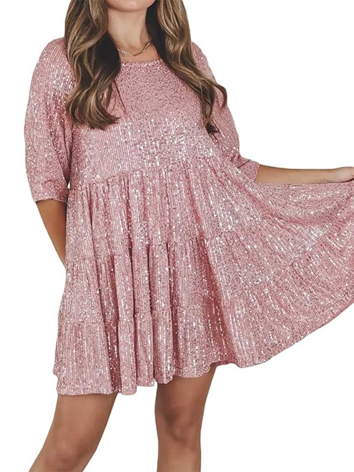 1960s Sequin Tiered Babydoll Dress - Image 8
