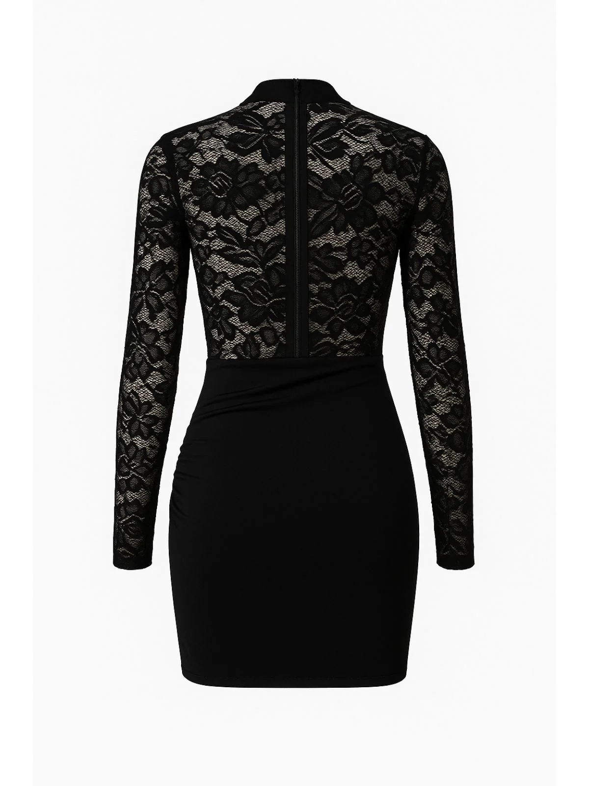 1960s Sheer Lace Bodycon Dress with Draped Skirt - Image 2