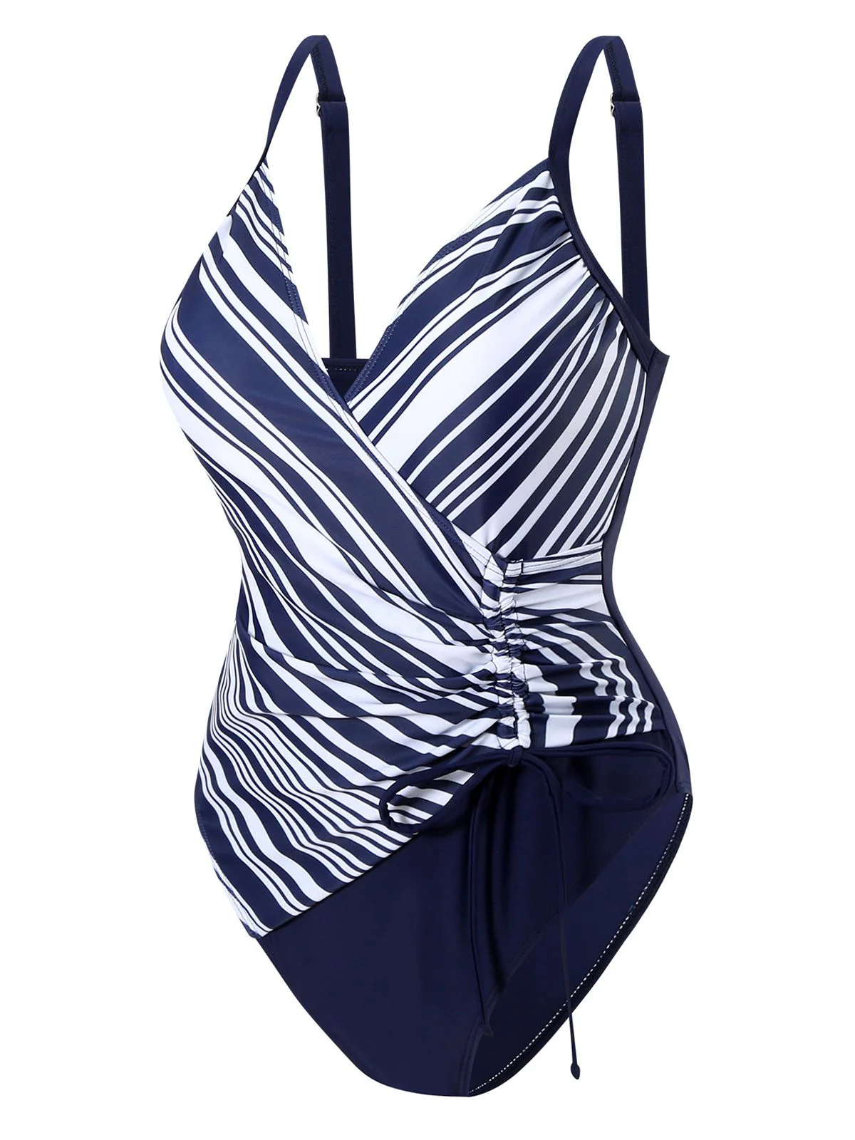 1960s Side-Laced V-Neck One-Piece Swimsuit - Image 2