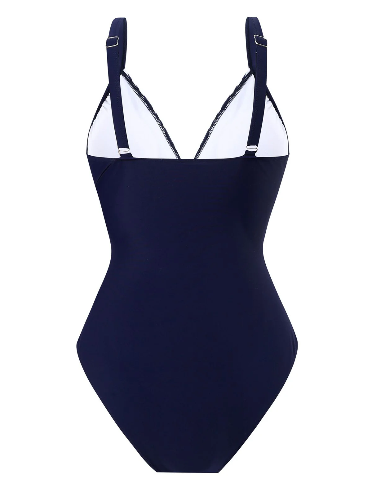 1960s Side-Laced V-Neck One-Piece Swimsuit - Image 3