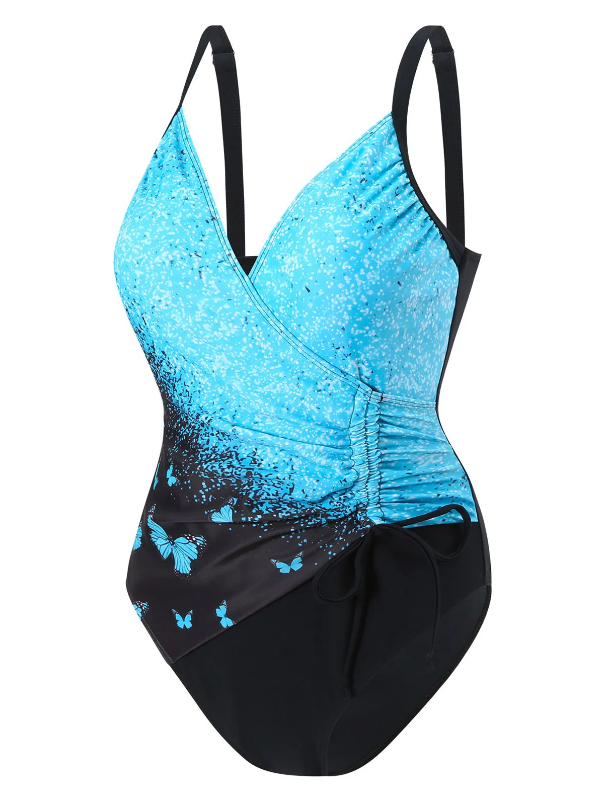 1960s Side-Laced V-Neck One-Piece Swimsuit - Image 4