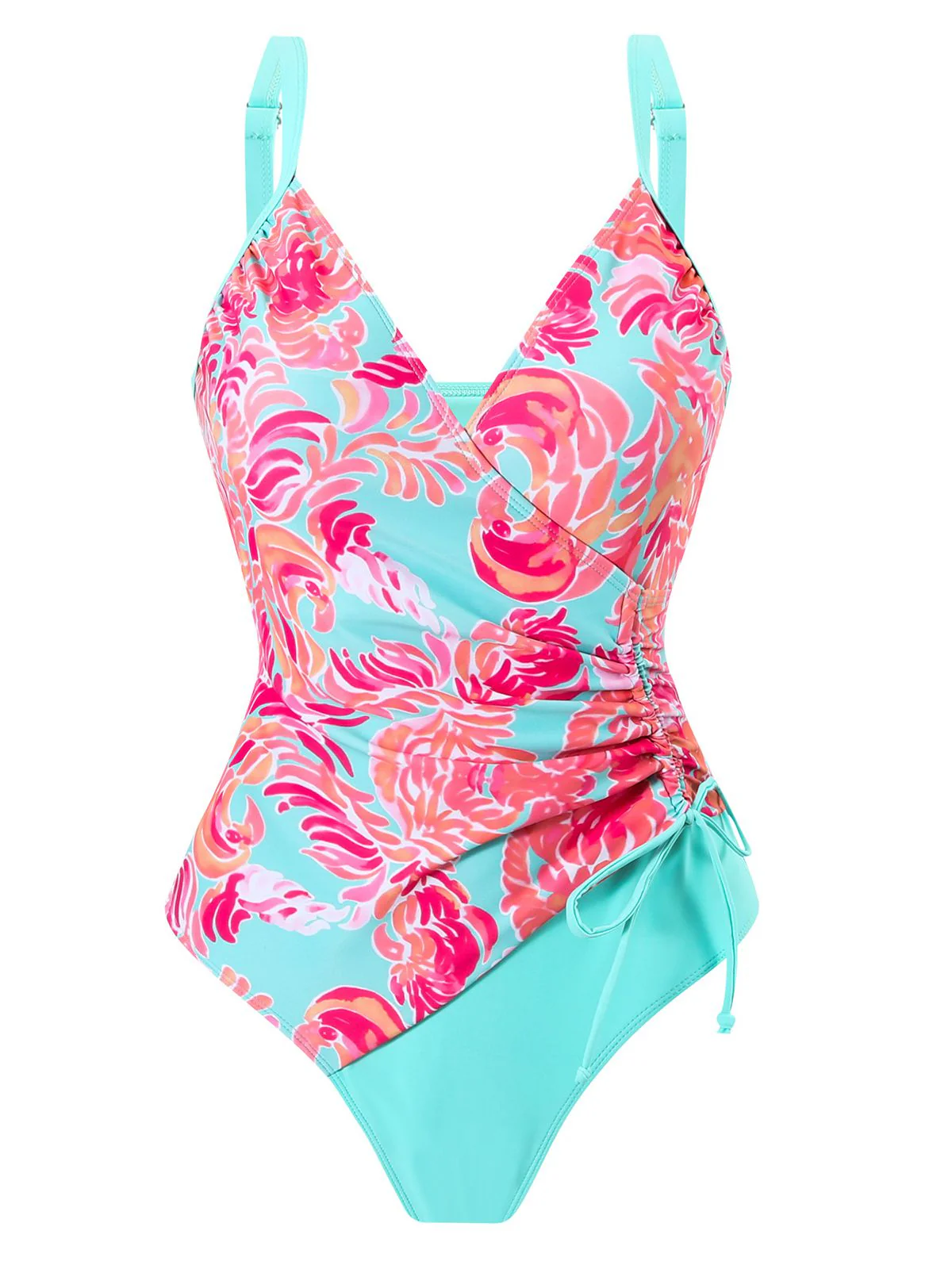 1960s Side-Laced V-Neck One-Piece Swimsuit - Image 7