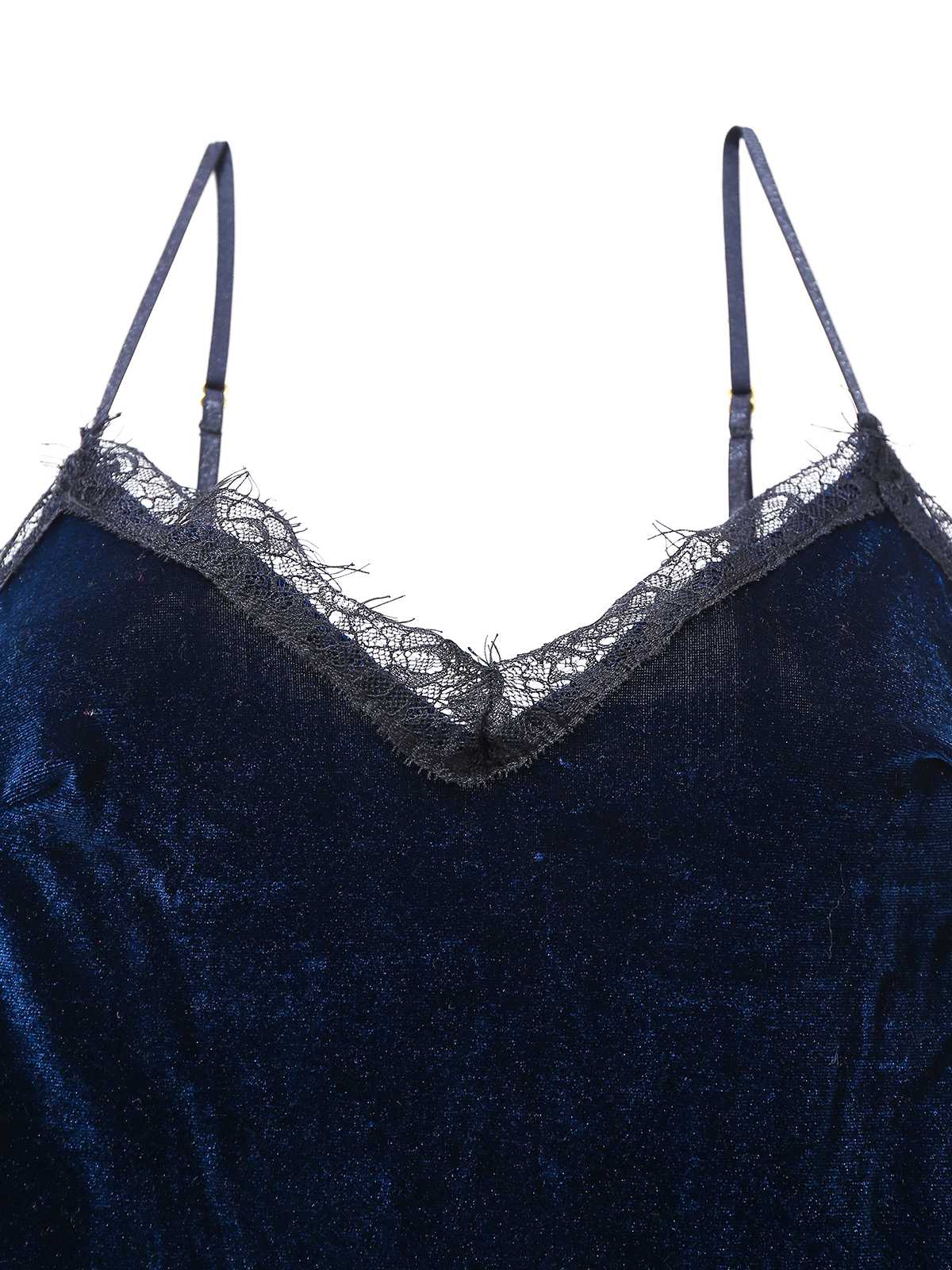 1960s Slip Velvet Lace Nightgown - Image 3