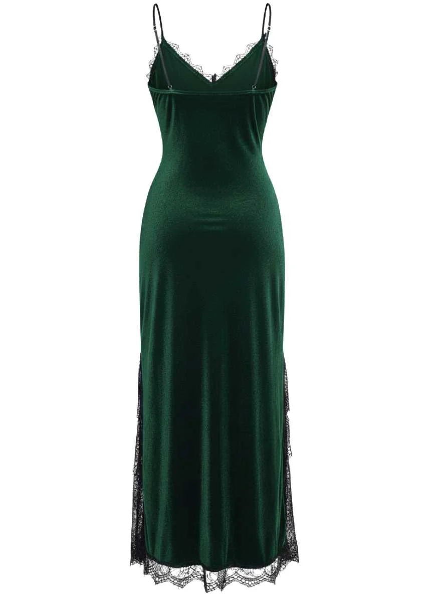 1960s Slip Velvet Lace Nightgown - Image 7