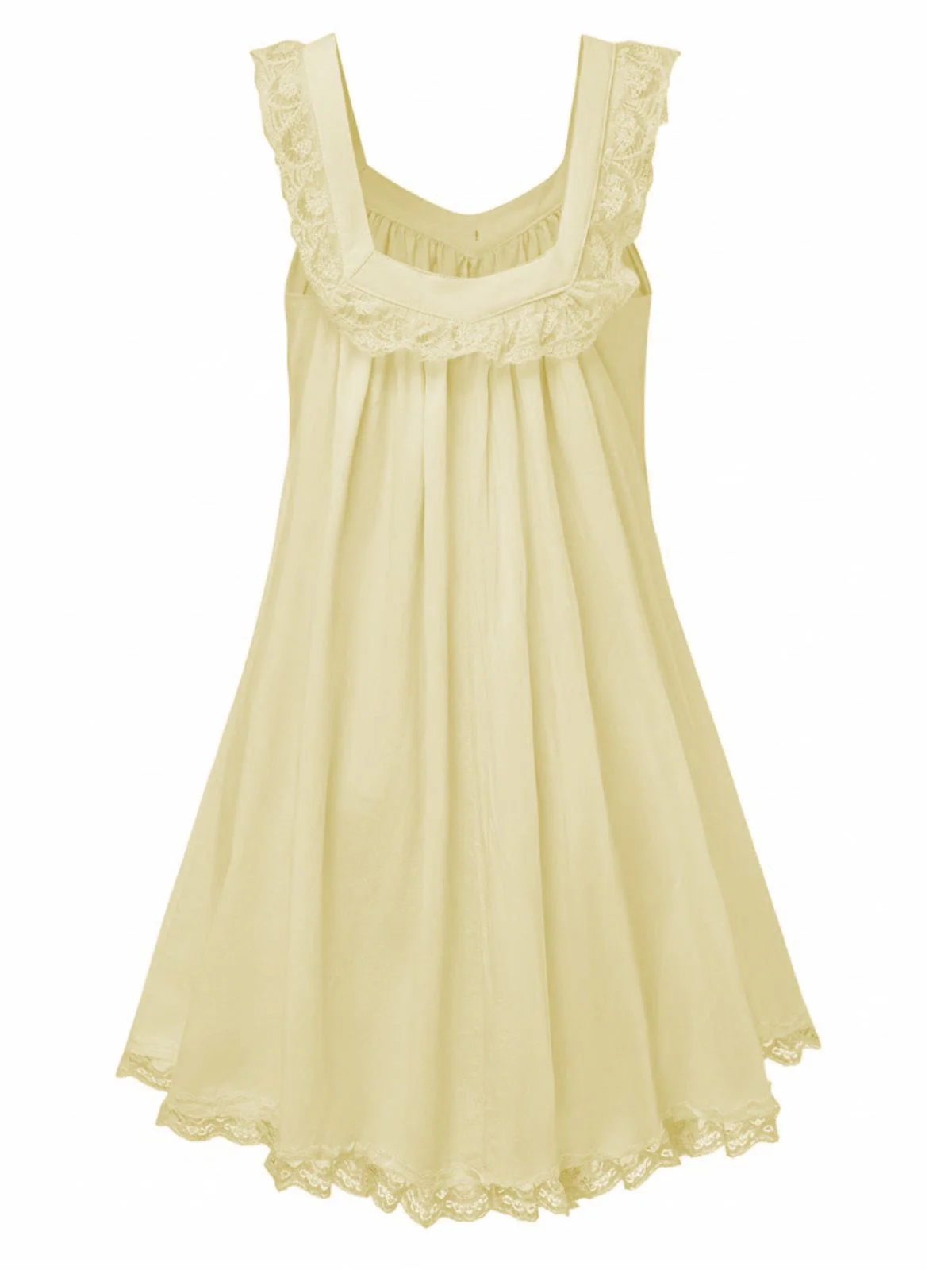 1960s Solid Bow Backless Lace Babydoll Dress - Image 10