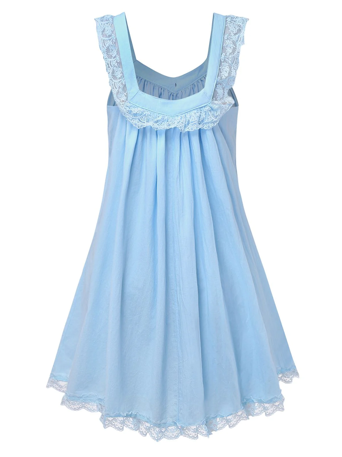 1960s Solid Bow Backless Lace Babydoll Dress - Image 3