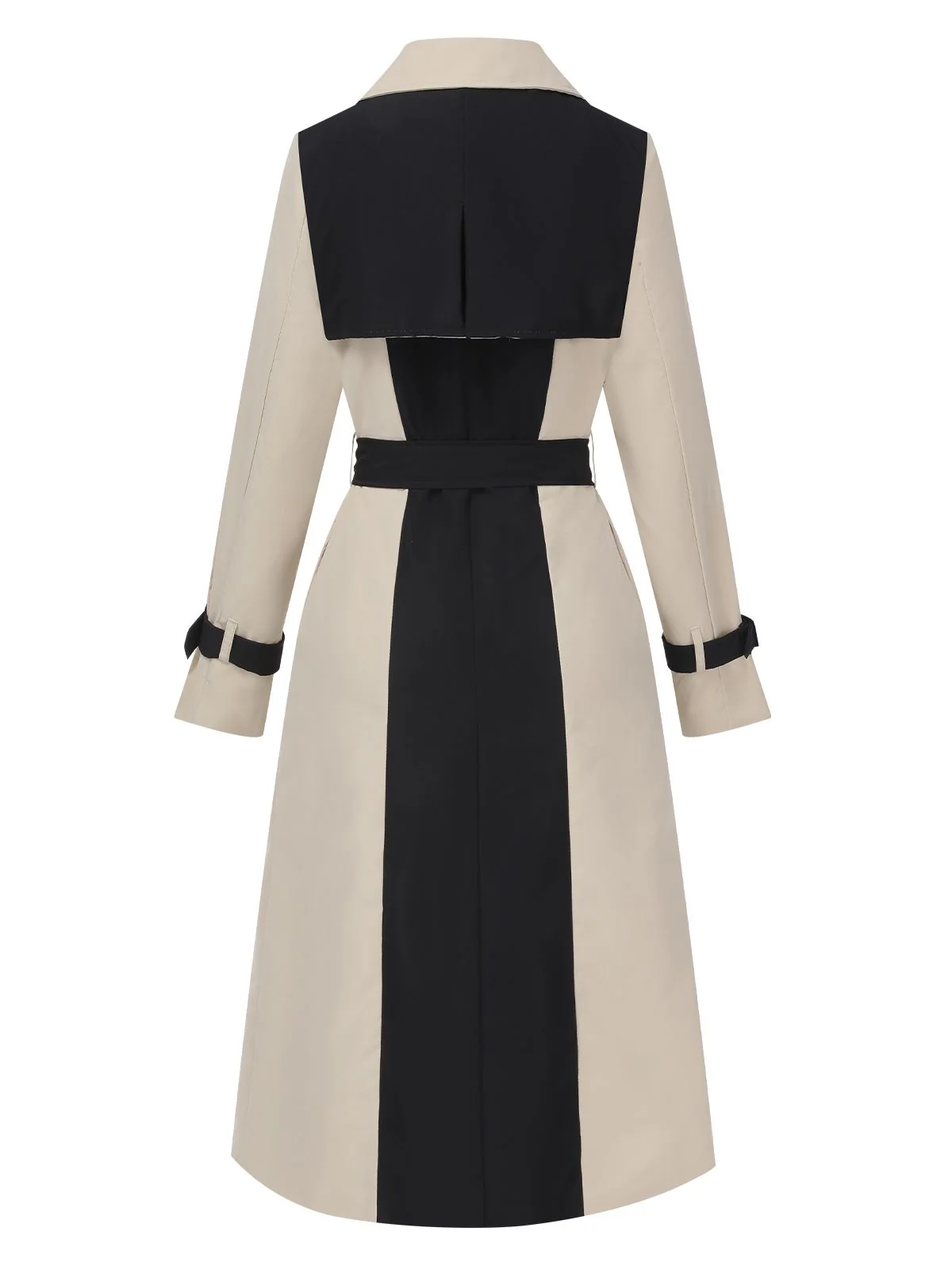 1960s Solid Color Patchwork Belt Coat - Image 3