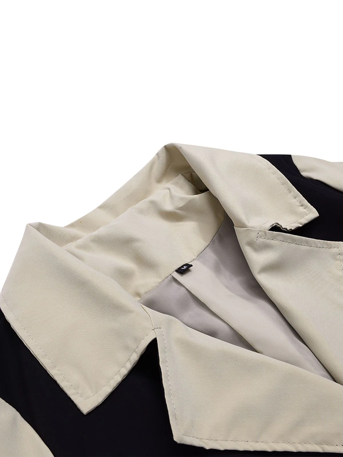 1960s Solid Color Patchwork Belt Coat - Image 4