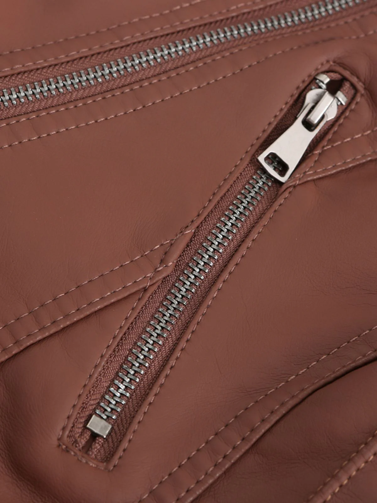 1960s Solid Faux Leather Motorcycle Jacket - Image 11