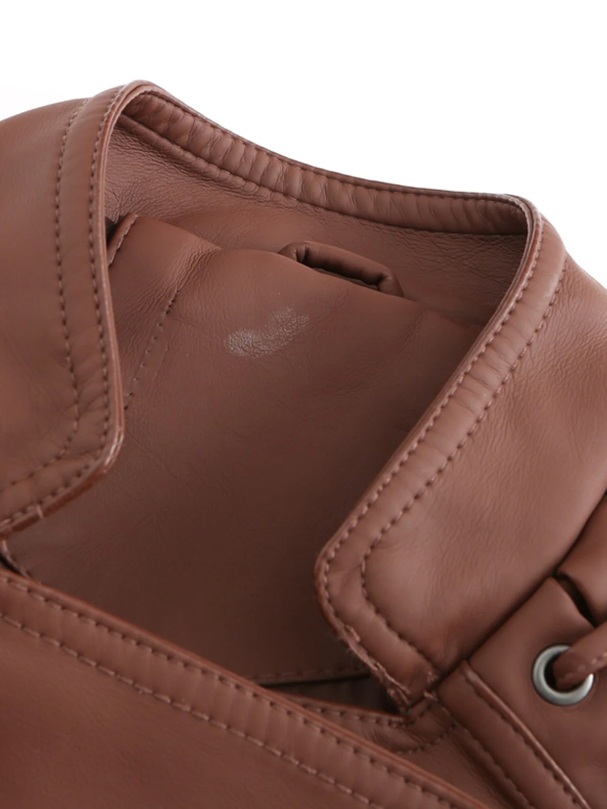 1960s Solid Faux Leather Motorcycle Jacket - Image 12