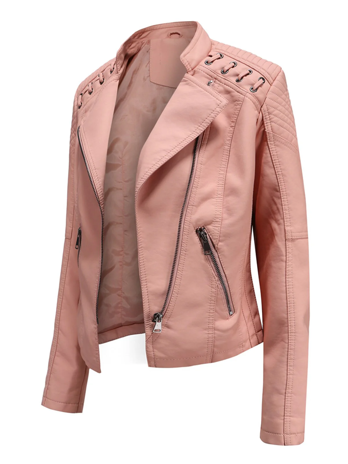 1960s Solid Faux Leather Motorcycle Jacket - Image 14