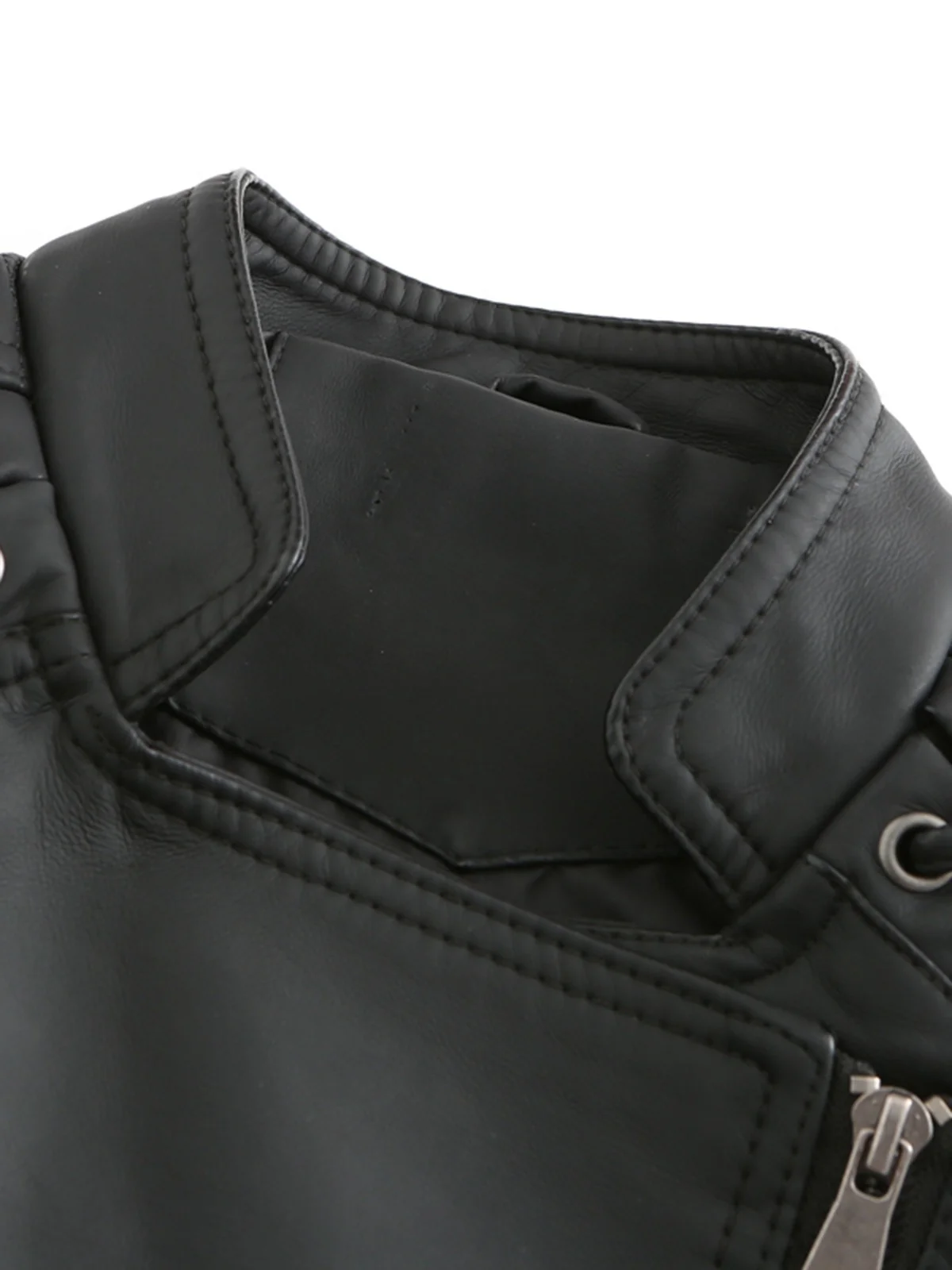 1960s Solid Faux Leather Motorcycle Jacket - Image 7