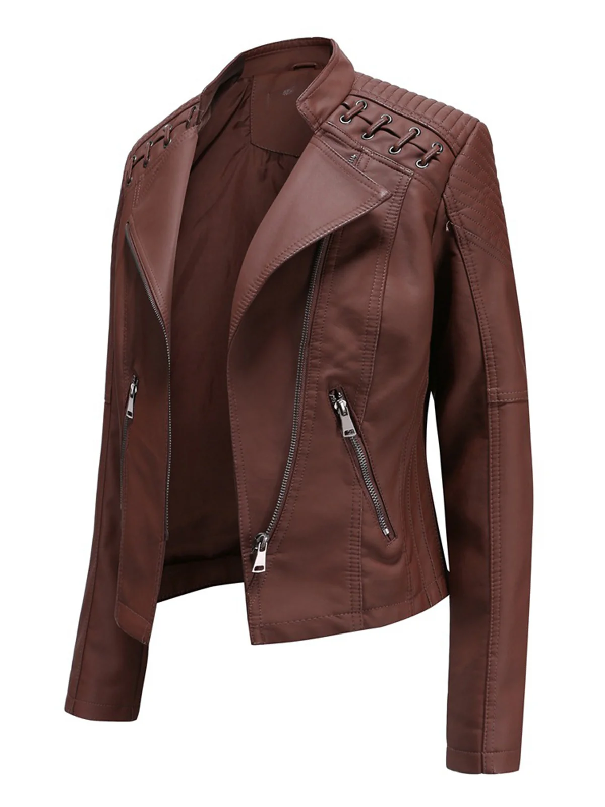 1960s Solid Faux Leather Motorcycle Jacket - Image 9