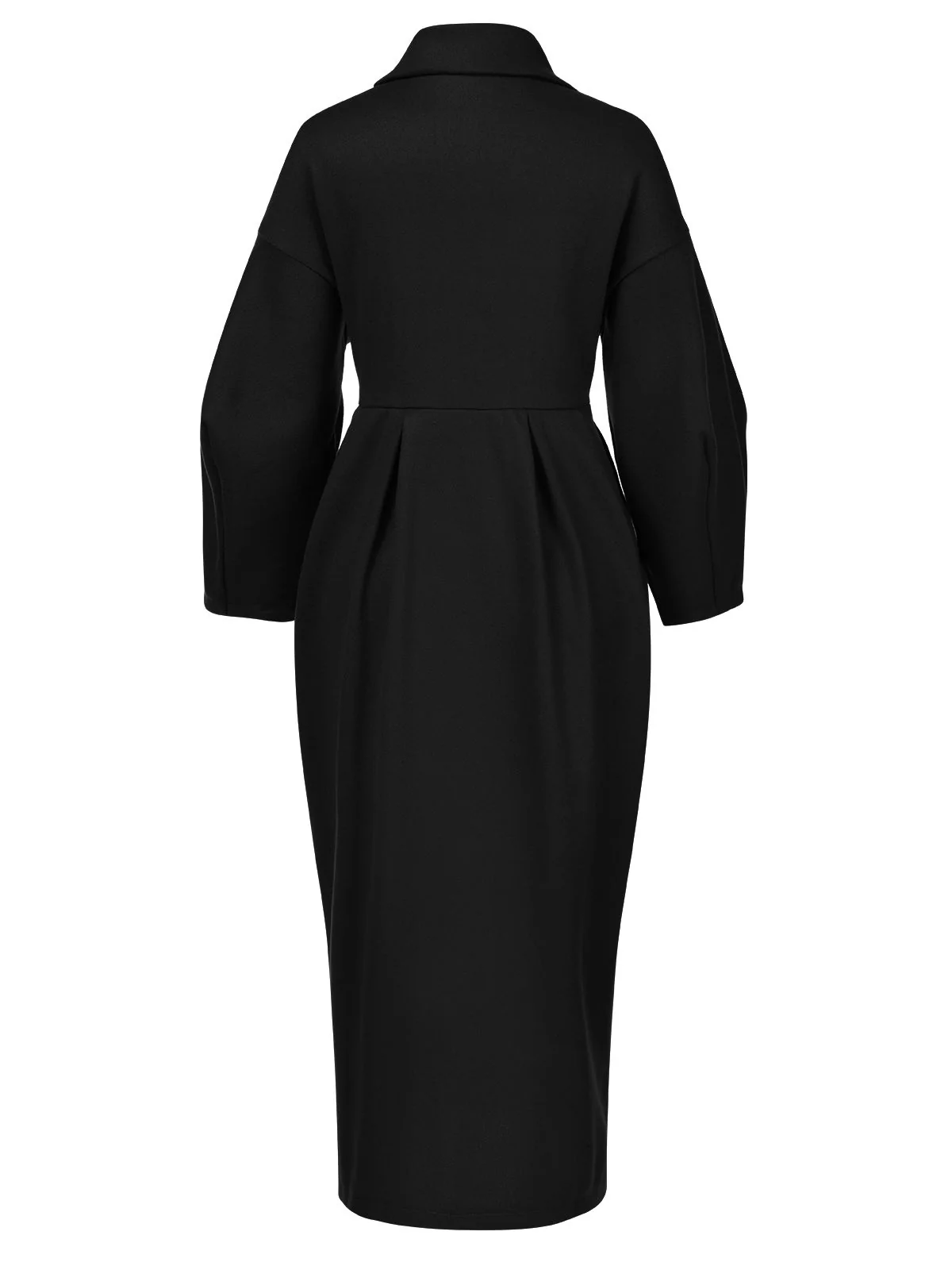 1960s Solid Lantern Sleeves Wide Lapel Coat - Image 2