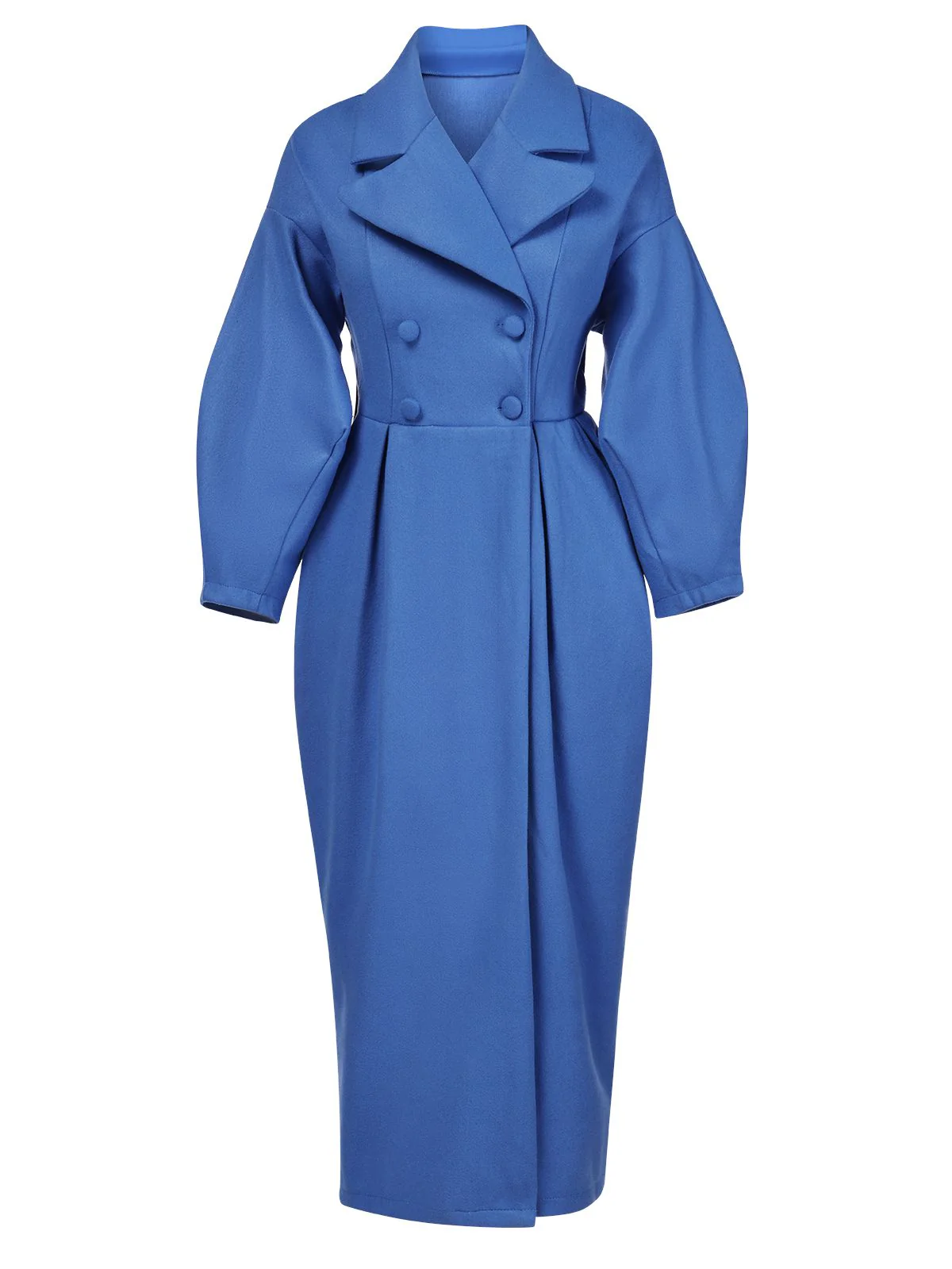 1960s Solid Lantern Sleeves Wide Lapel Coat - Image 6