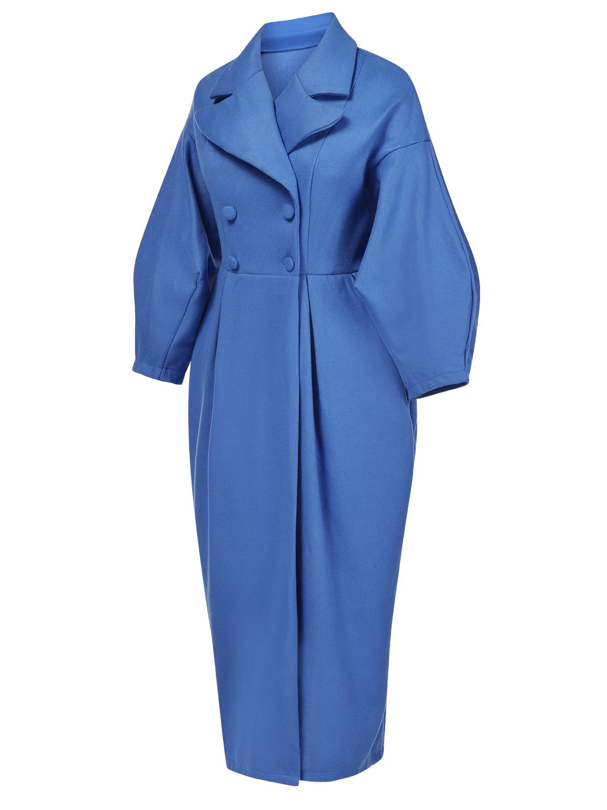 1960s Solid Lantern Sleeves Wide Lapel Coat - Image 8