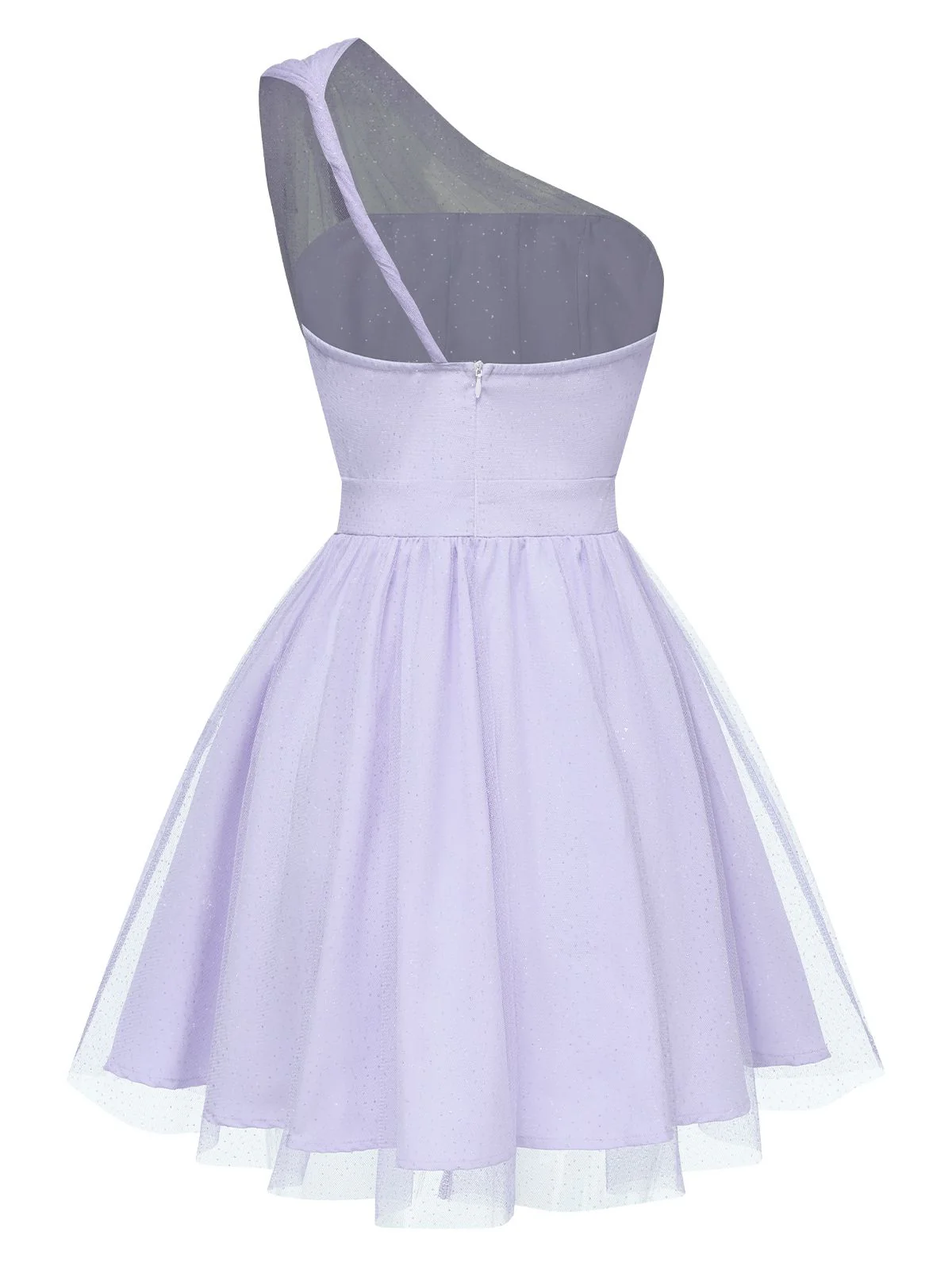1960s Solid Mesh One Shoulder Dress - Image 9