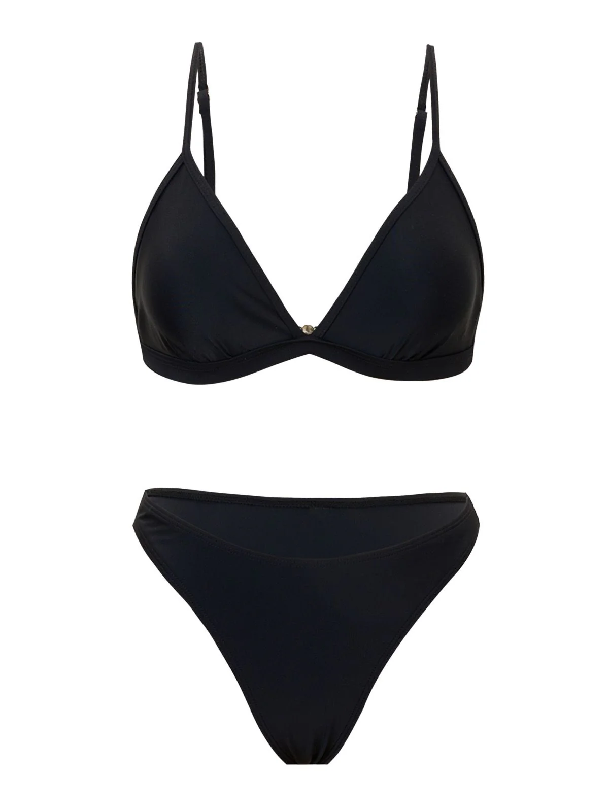 1960s Solid Mesh Plunge Bikini Set & Cover-Up - Image 8