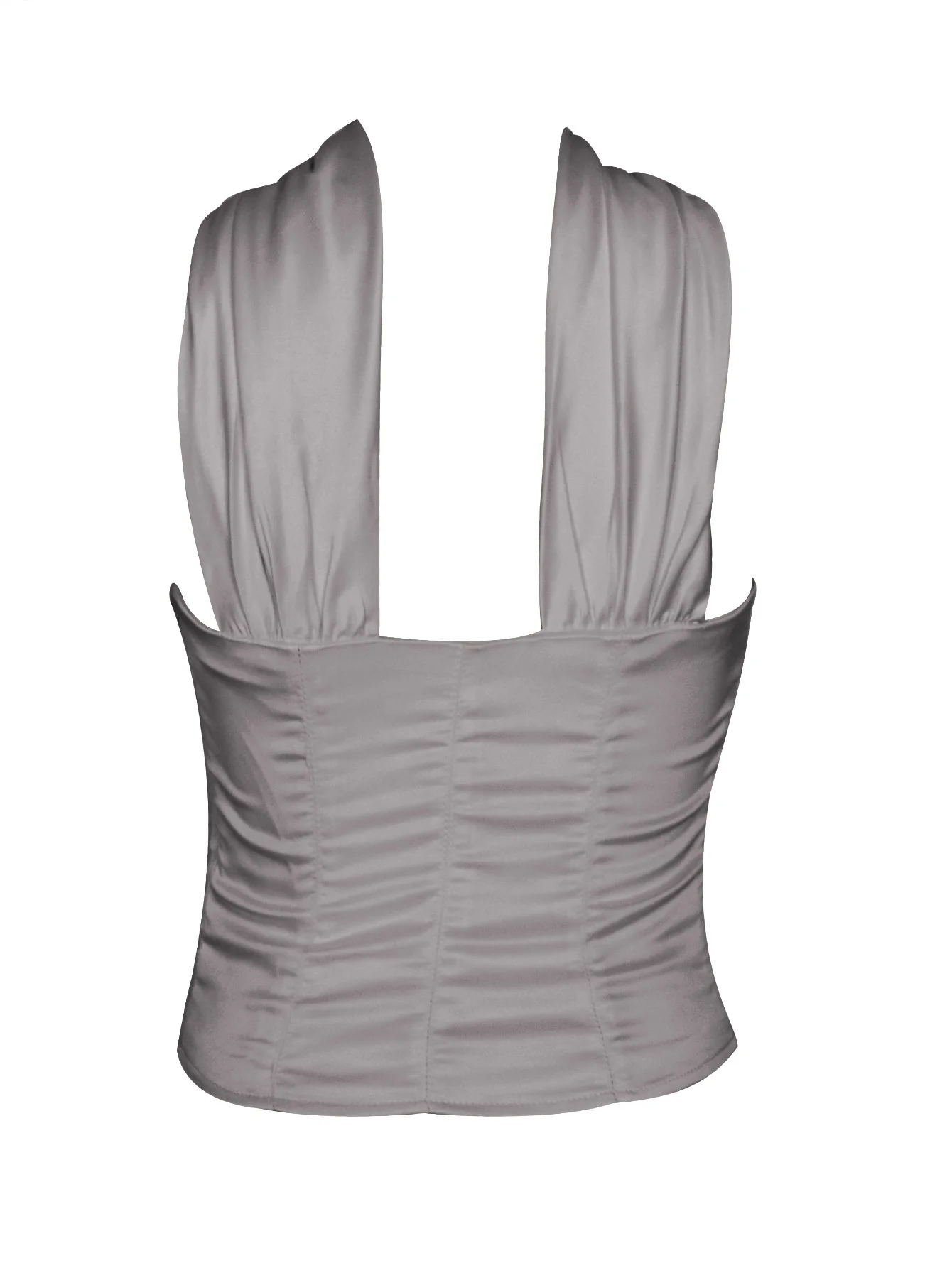 1960s Solid Satin Halter Neck Tube Top - Image 5