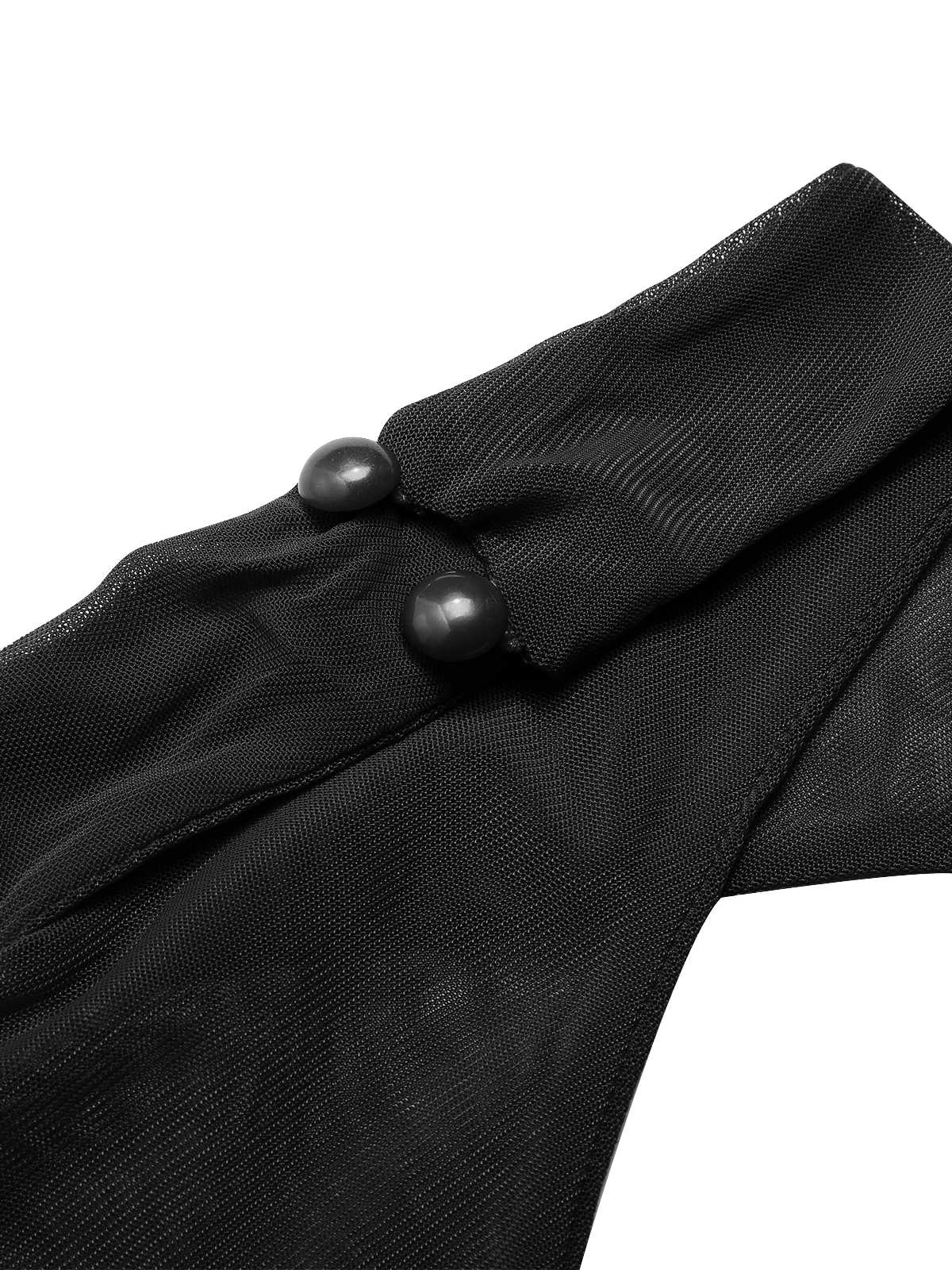 1960s Solid Sheer Wrinkle Halter Bodycon Dress - Image 4