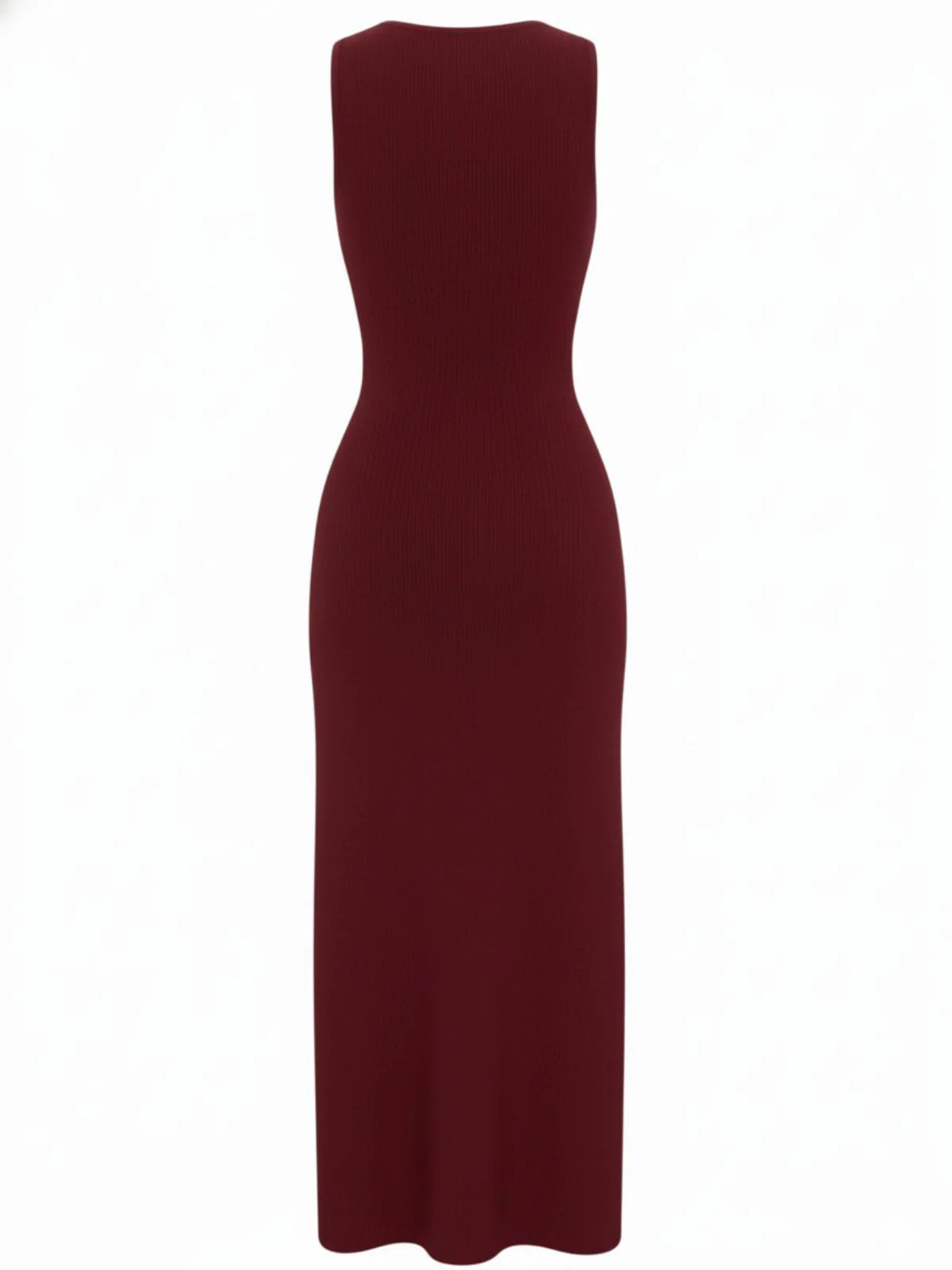 1960s Solid Sleeveless Single-Breasted Knitted Dress - Image 3