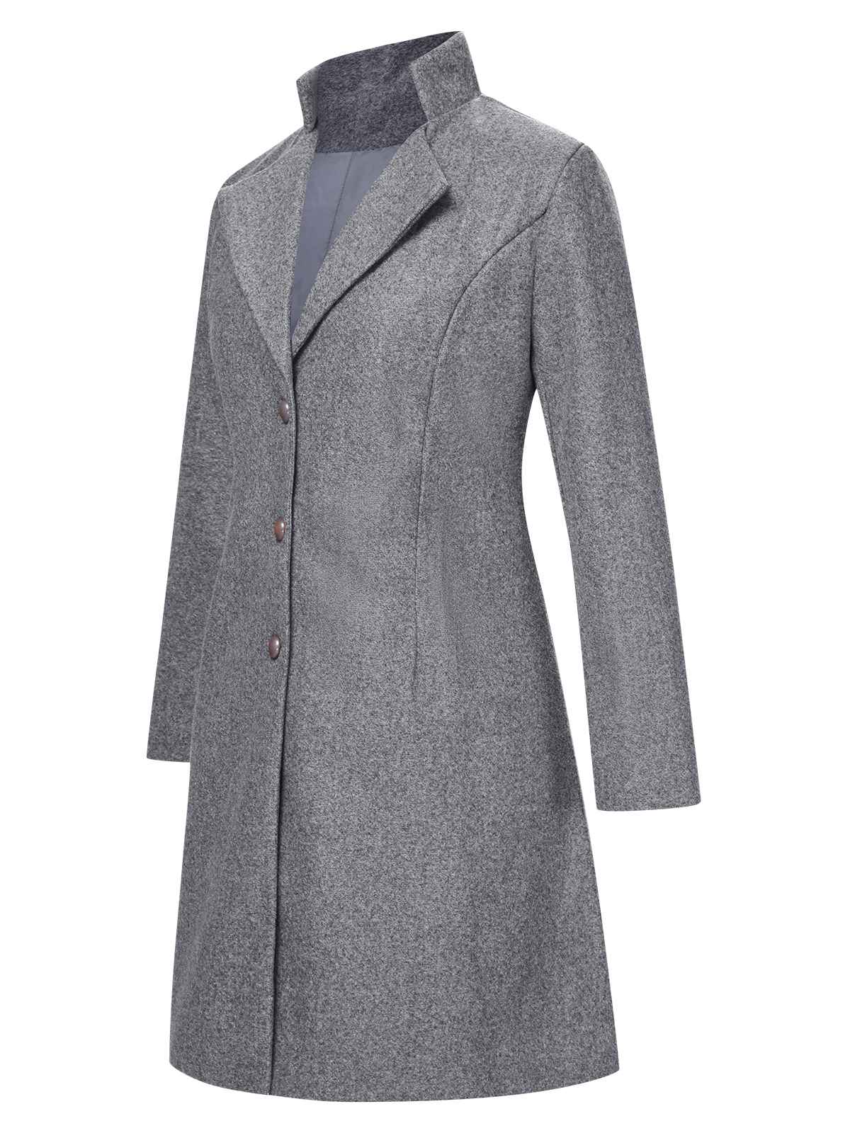 1960s Solid Stand Collar Lapel Coat - Image 2