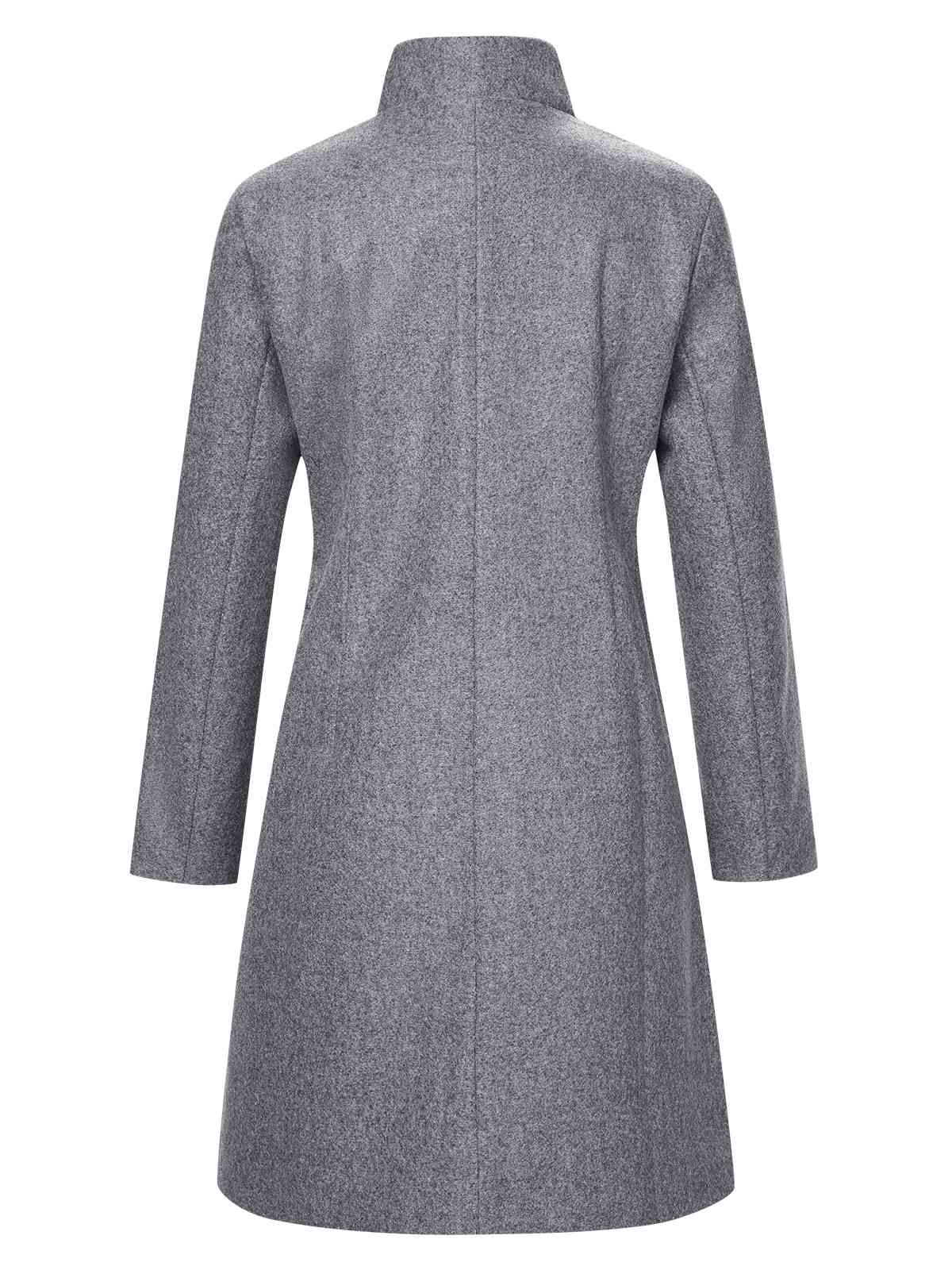 1960s Solid Stand Collar Lapel Coat - Image 3