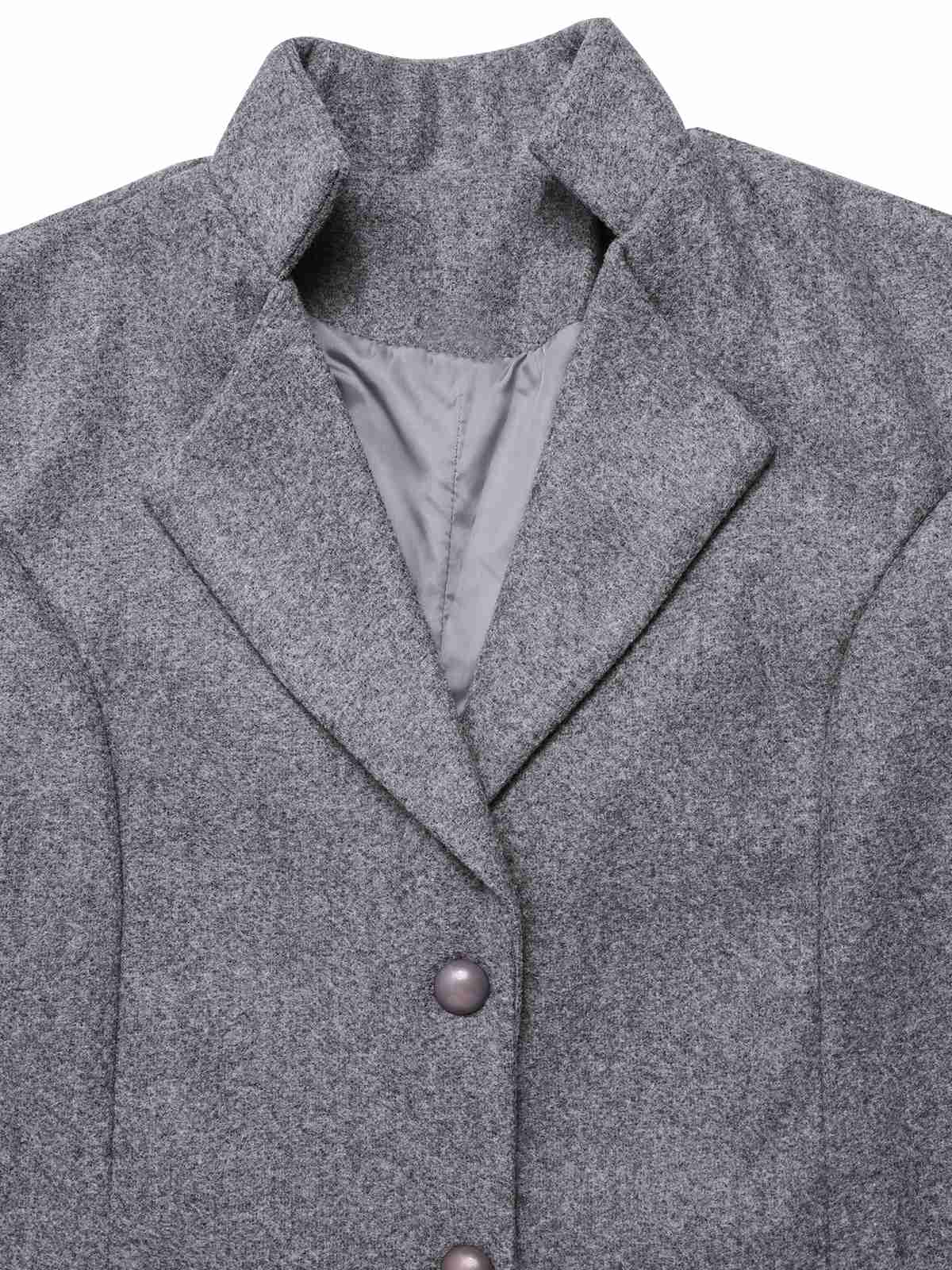 1960s Solid Stand Collar Lapel Coat - Image 4