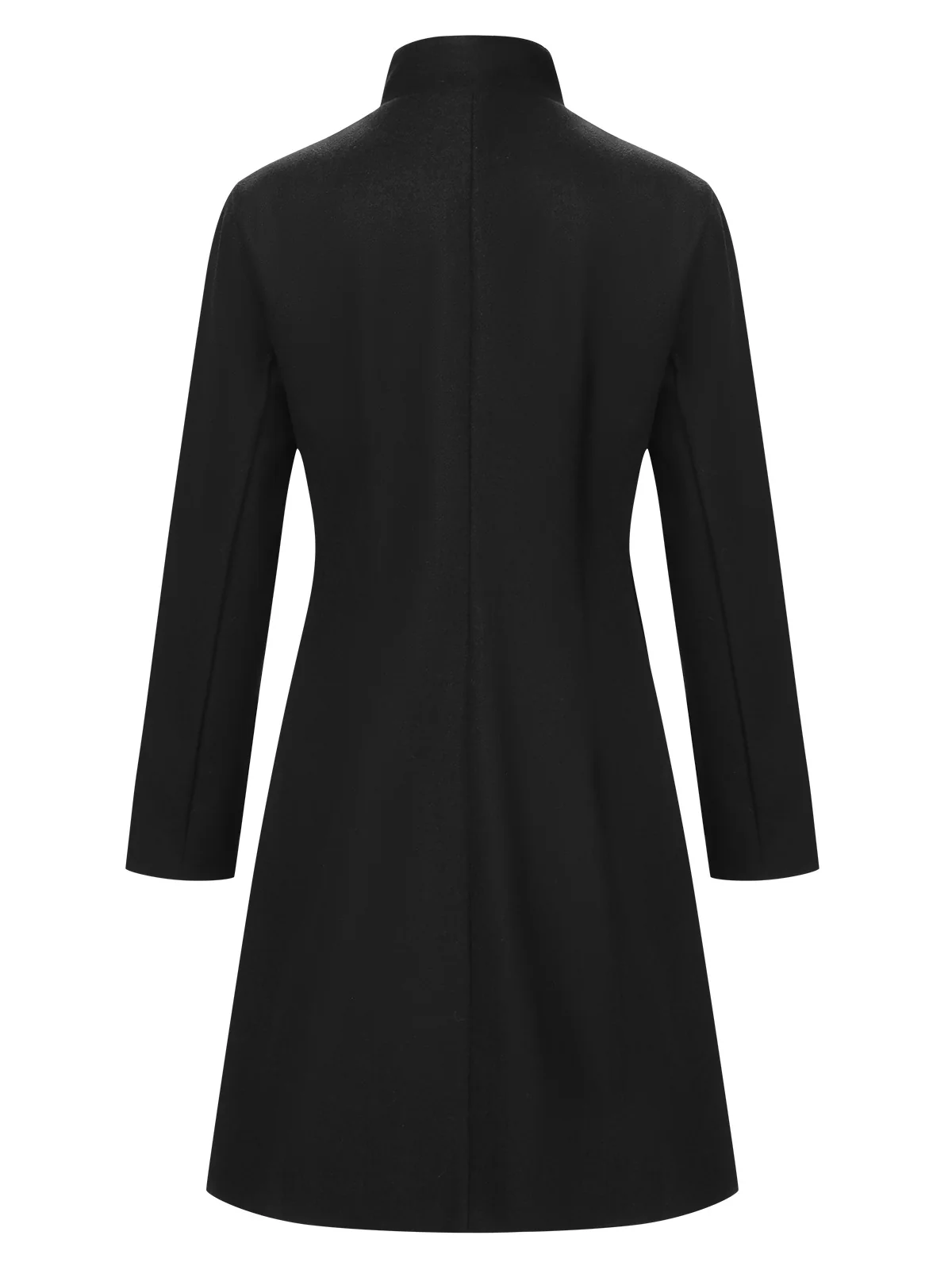 1960s Solid Stand Collar Lapel Coat - Image 6