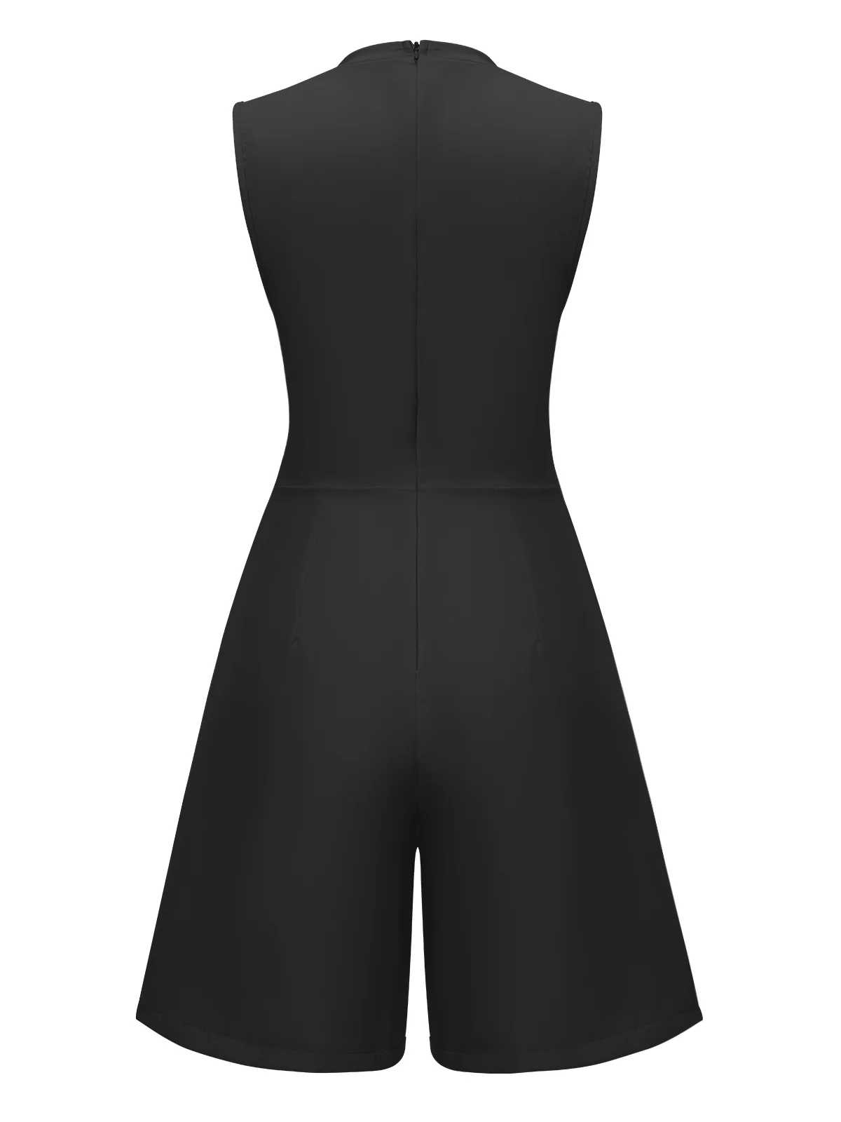 1960s Solid Stand Collar Sleeveless Romper - Image 11