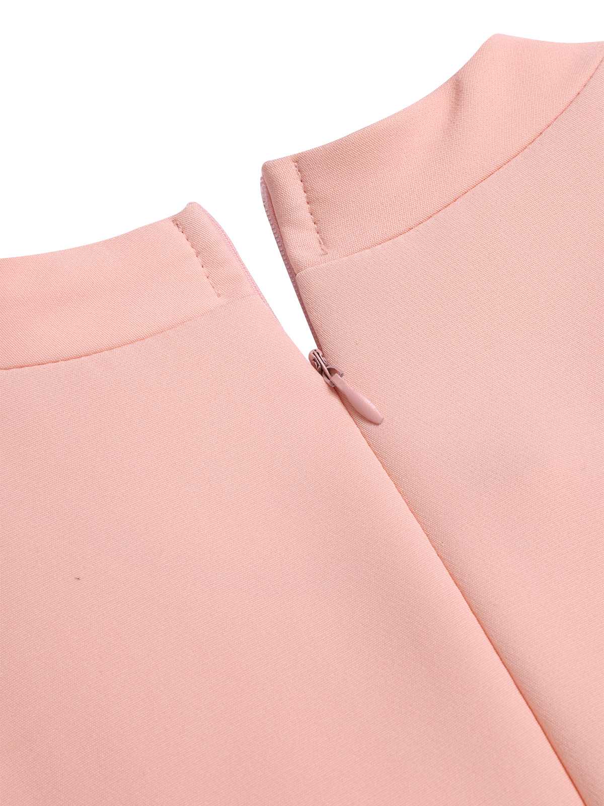 1960s Solid Stand Collar Sleeveless Romper - Image 4