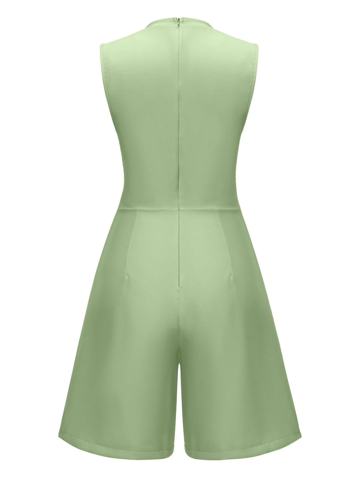 1960s Solid Stand Collar Sleeveless Romper - Image 7